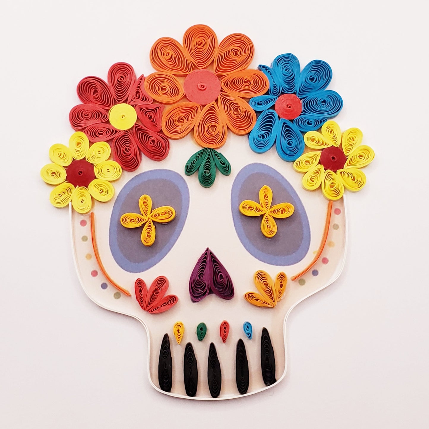 Sugar Skull Quilled Card | Quilled Greeting Card - Handmade