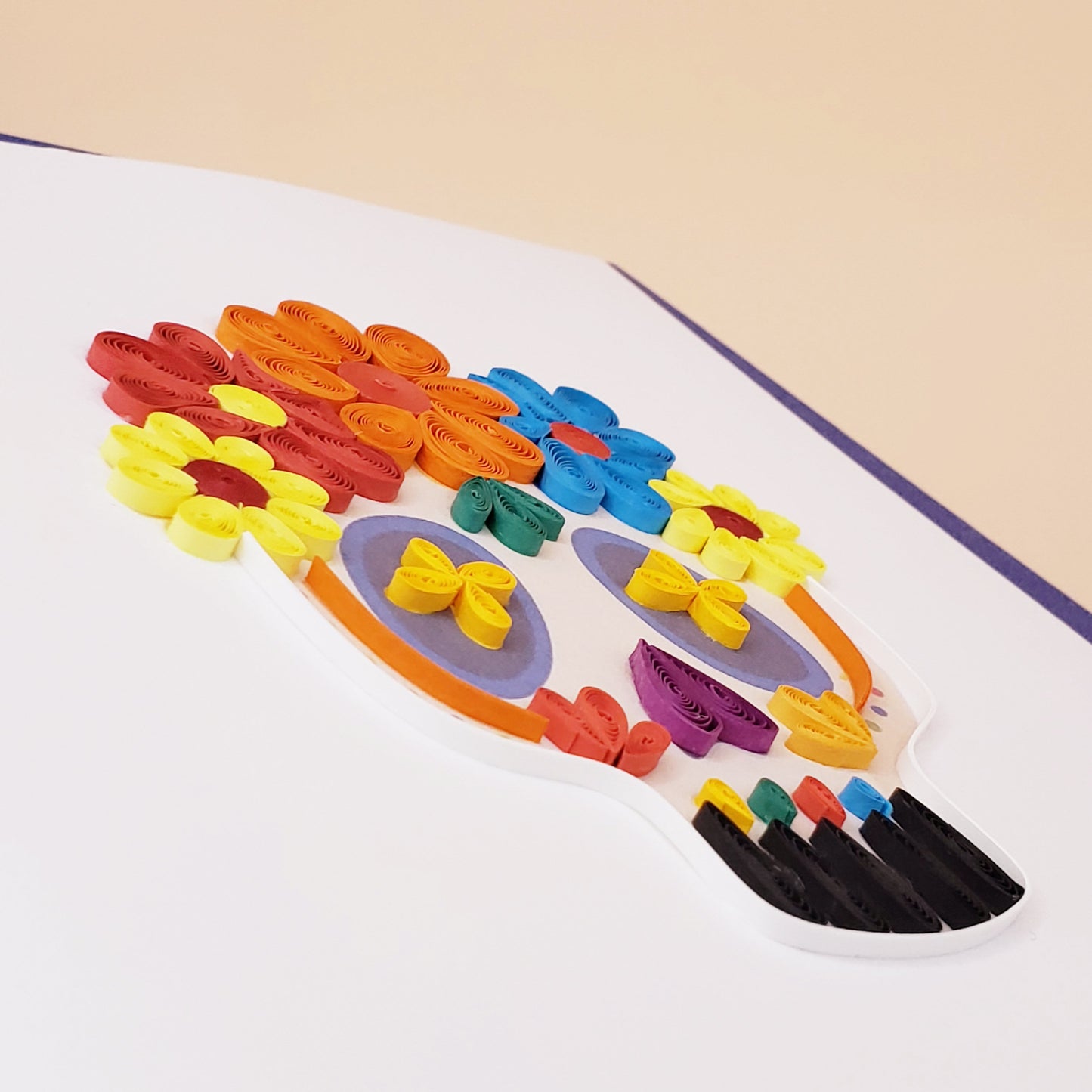 Sugar Skull Quilled Card | Quilled Greeting Card - Handmade