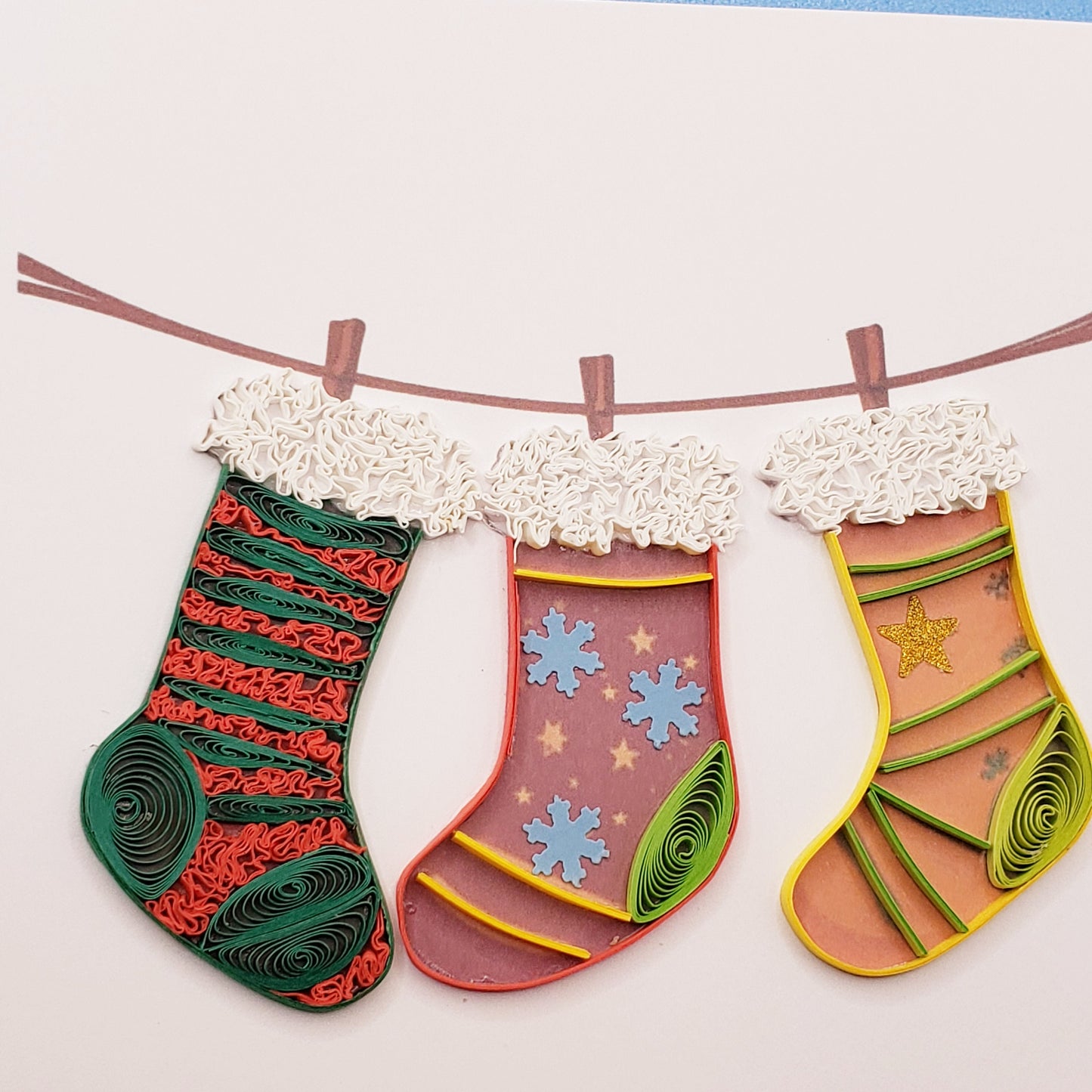 Christmas Socks Quilled Card