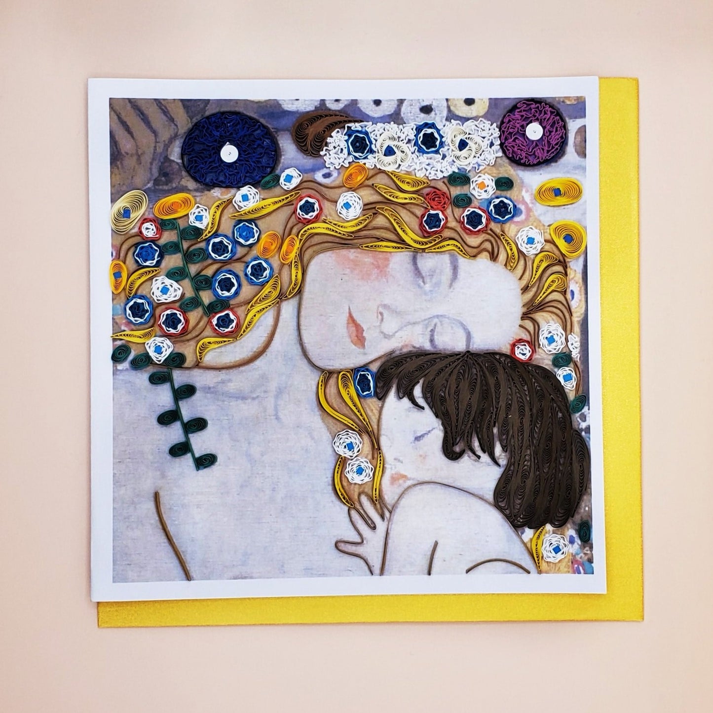 Mother and Child | Gustav Klimt | Quilled Greeting Card - Handmade