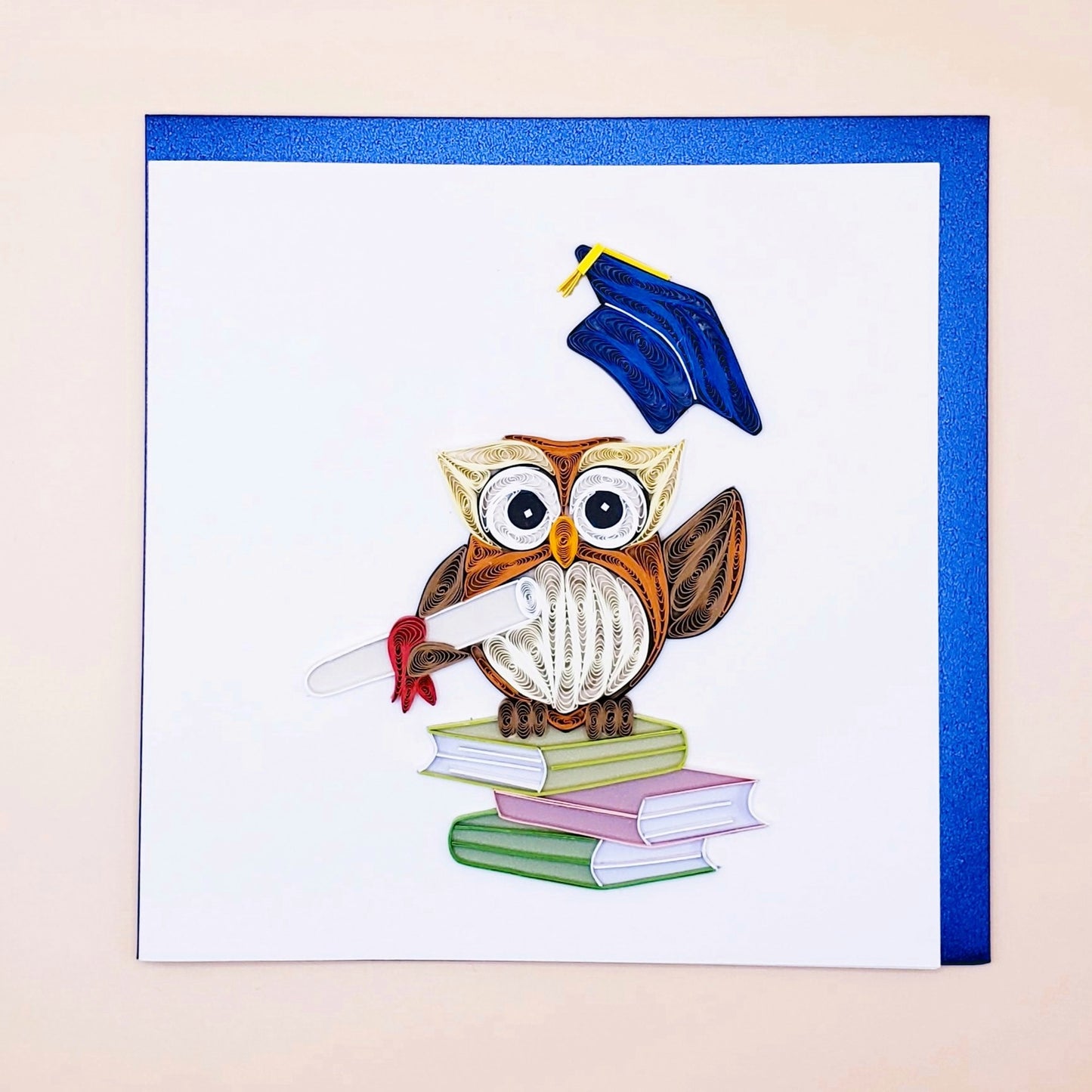 Owl in Graduation Gown | Quilled Greeting Card - Handmade