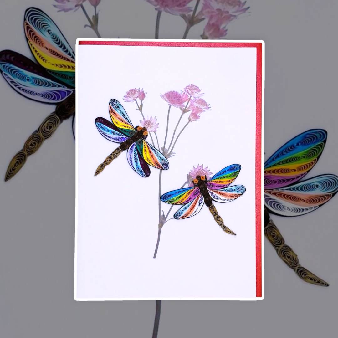 Dragonfly | Quilled Greeting Card - Handmade