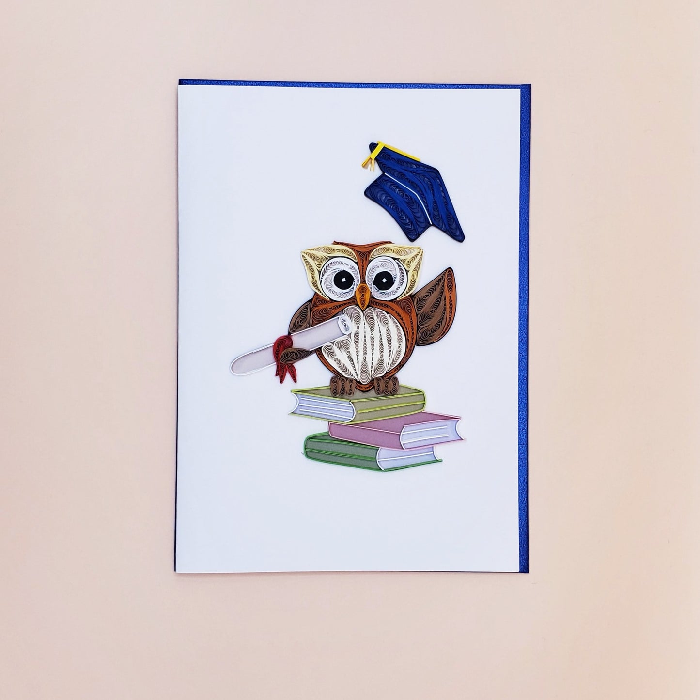 Owl in Graduation Gown | Quilled Greeting Card - Handmade