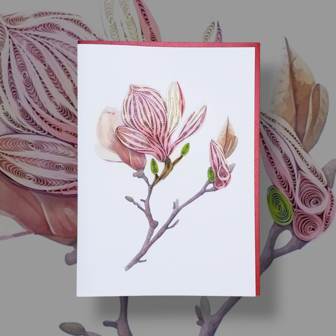 Magnolia| Quilled Greeting Card