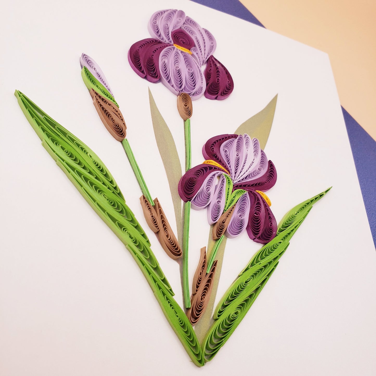 Irises | Quilled Greeting Card - Handmade
