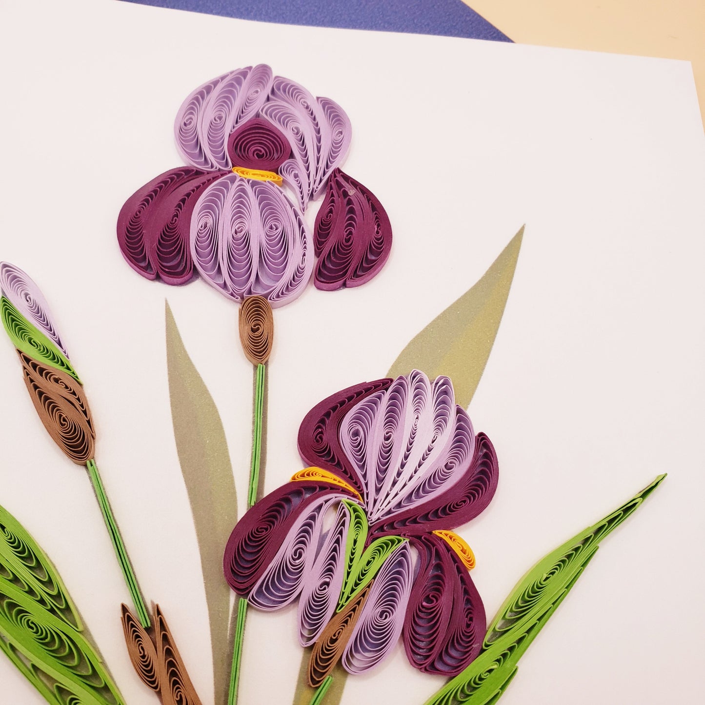 Irises | Quilled Greeting Card - Handmade