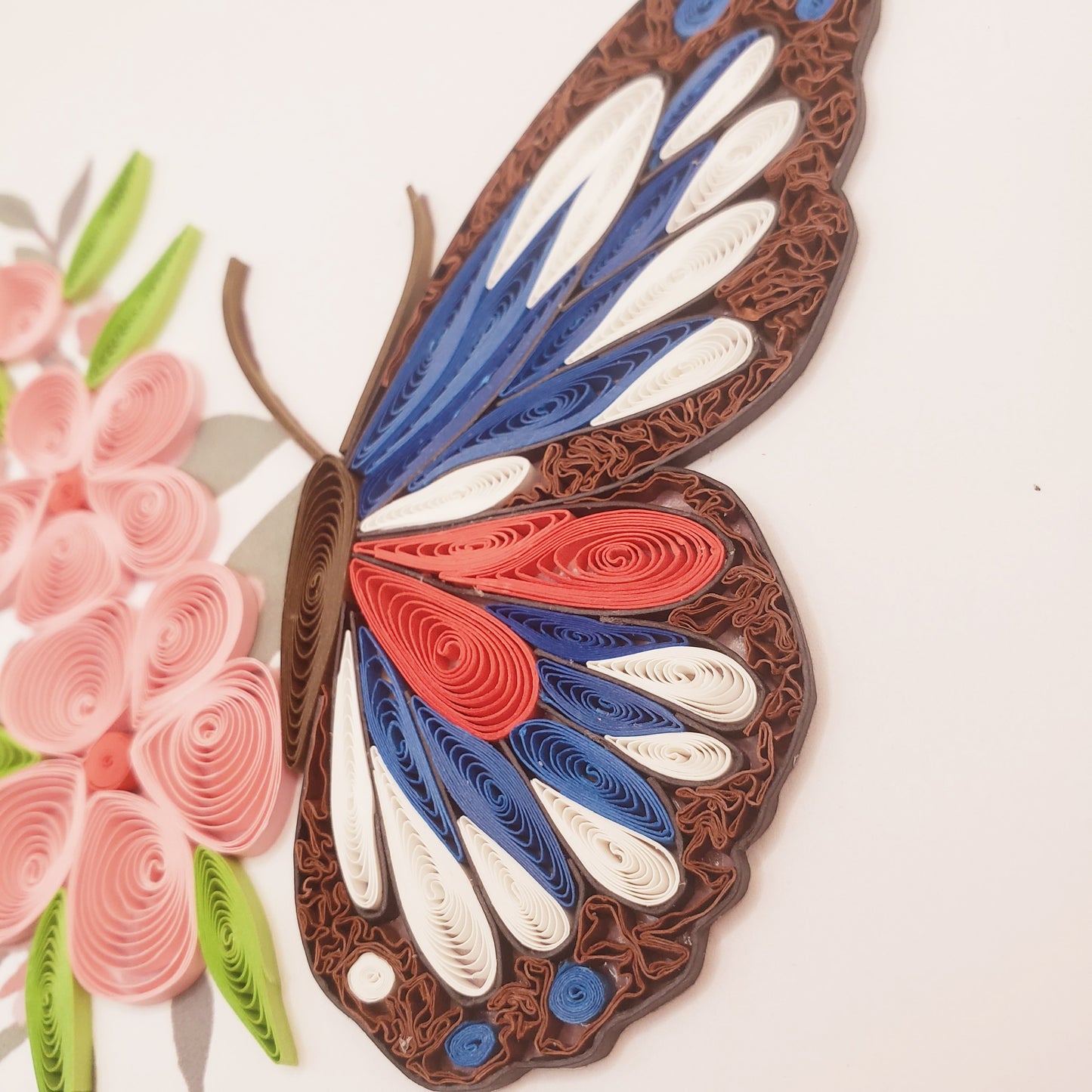 Butterfly and Flowers, Handmade Greeting Cards, Art paper, Quilling Card, Handmade Quilled card