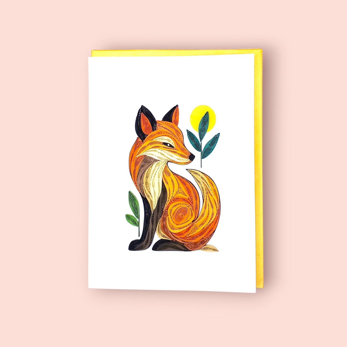Quilled Animal Greeting Card – Fox Artwork for Any Occasion