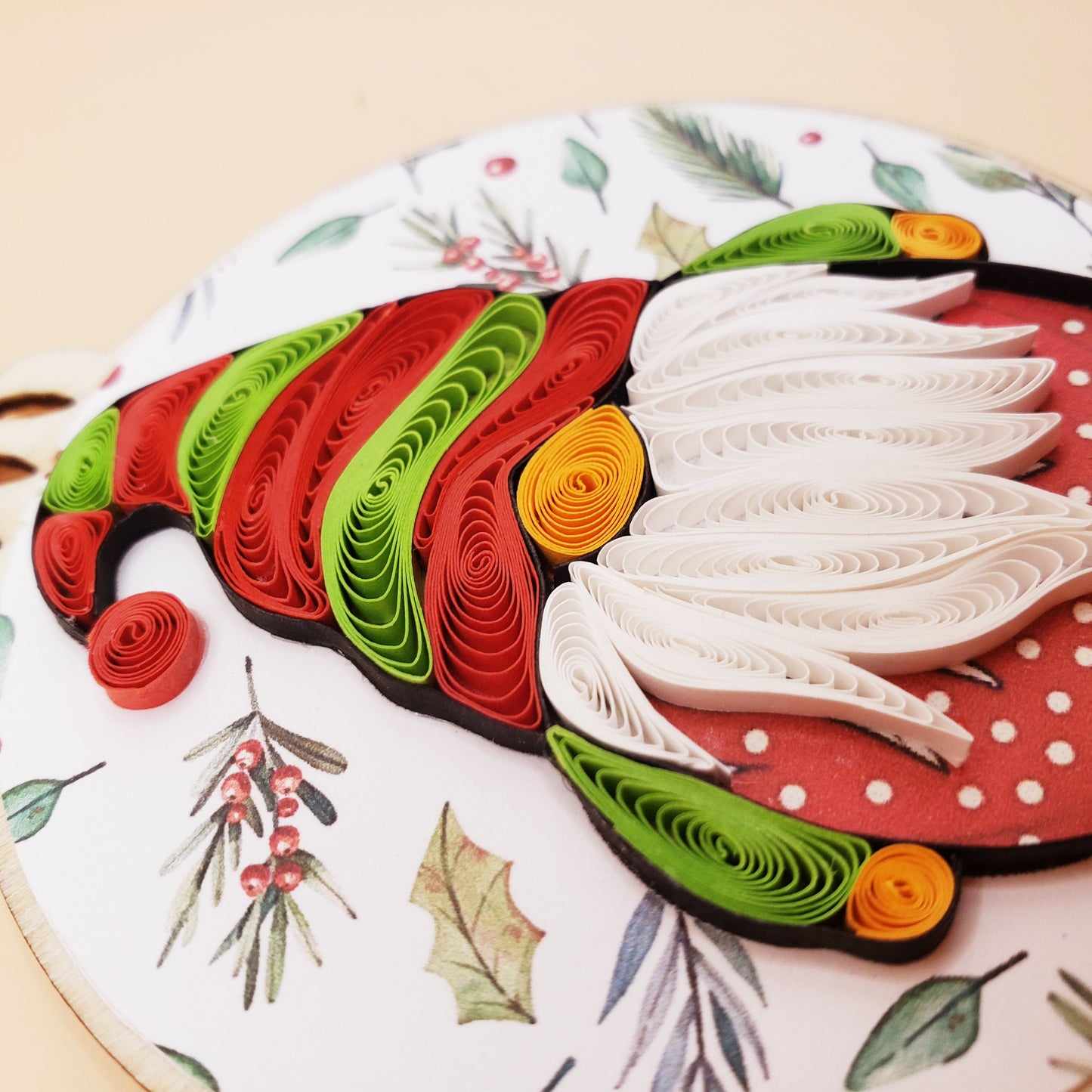 Handmade Quilling Ornament – Christmas Gnome