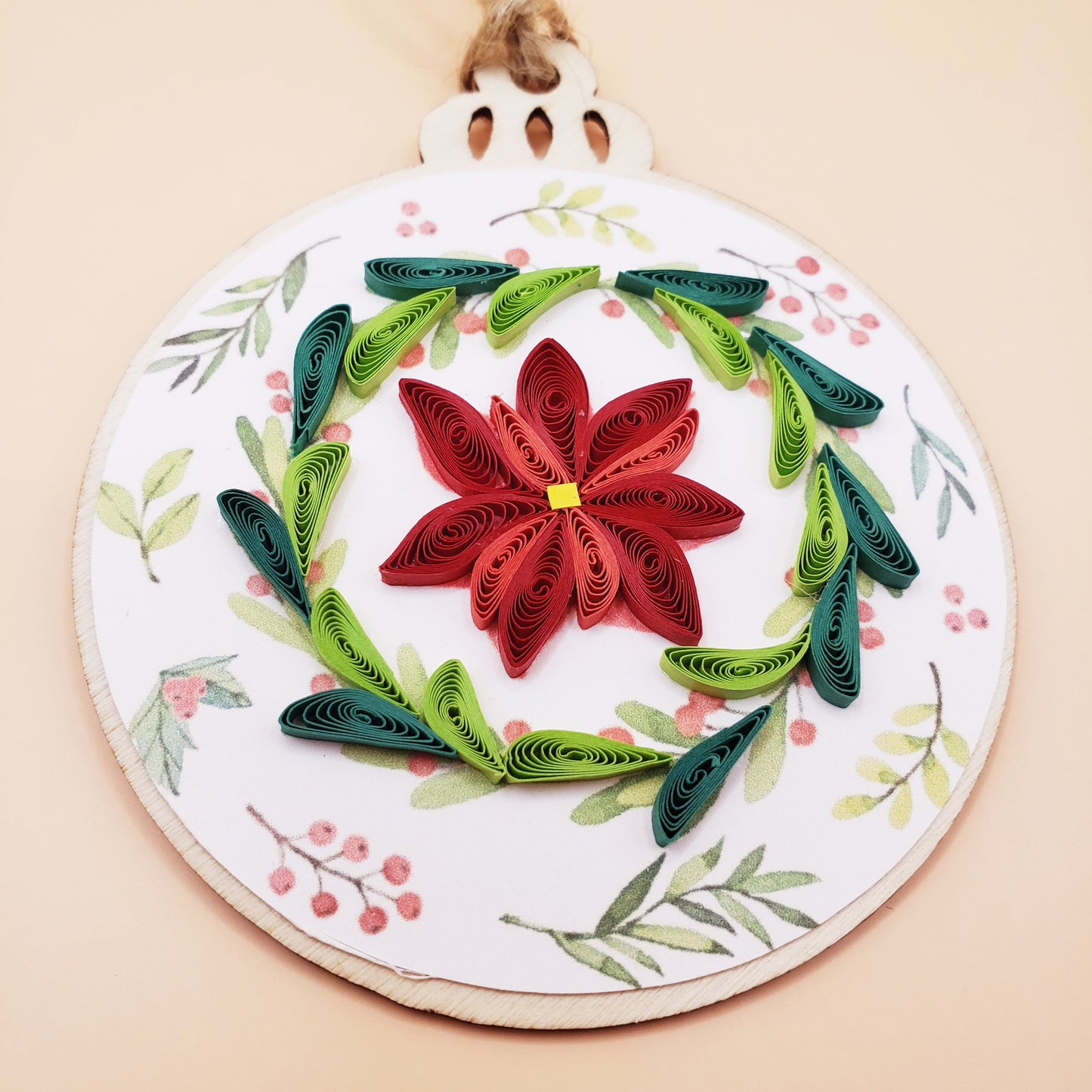 Handmade Quilling Ornament – Red Flower
