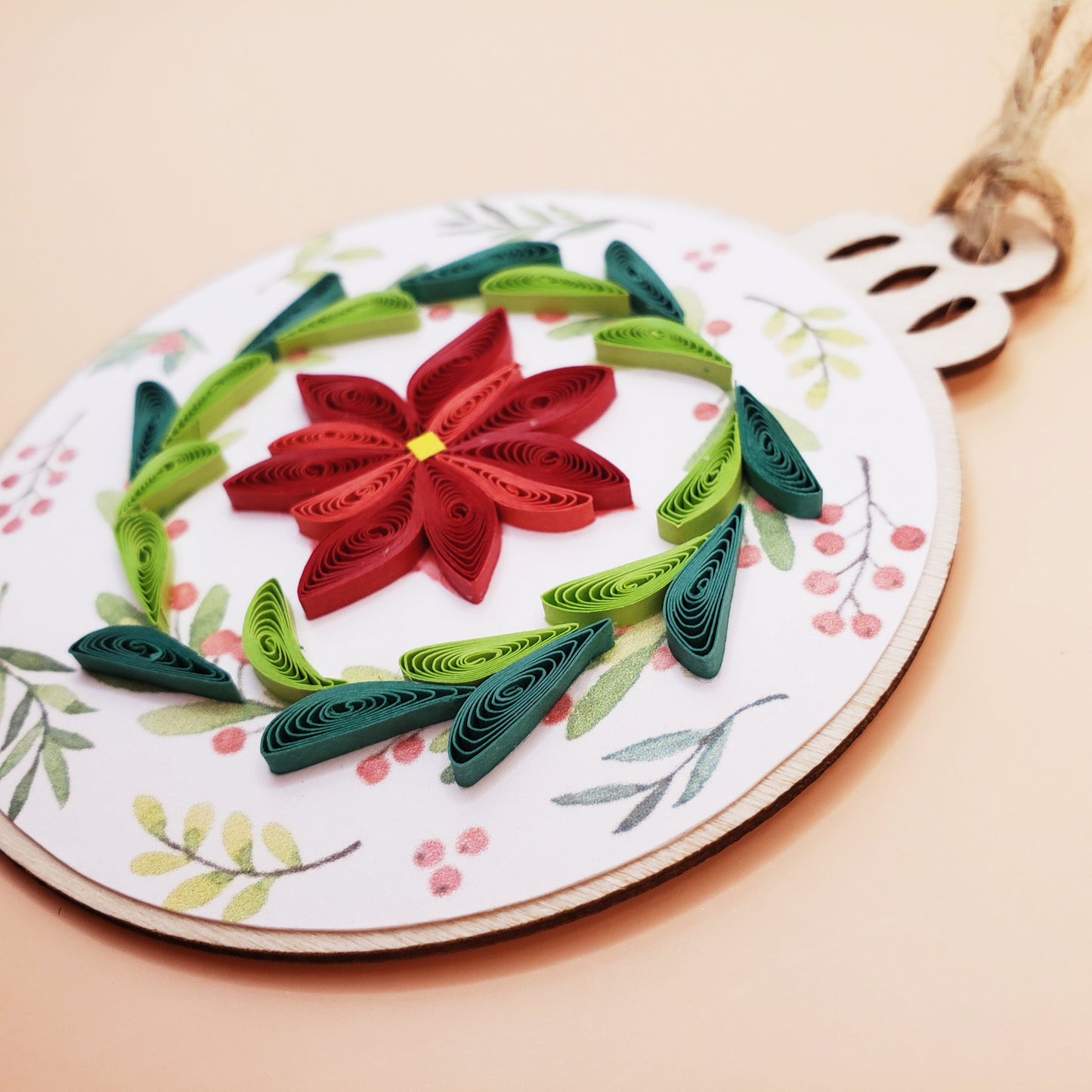 Handmade Quilling Ornament – Red Flower