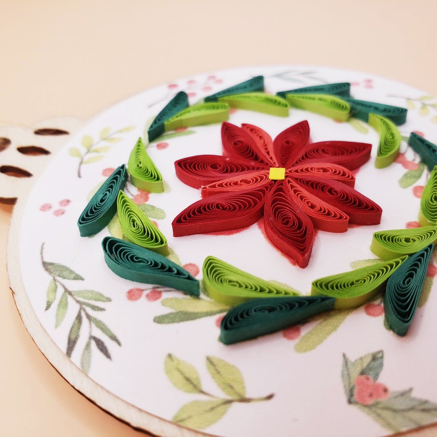 Handmade Quilling Ornament – Red Flower