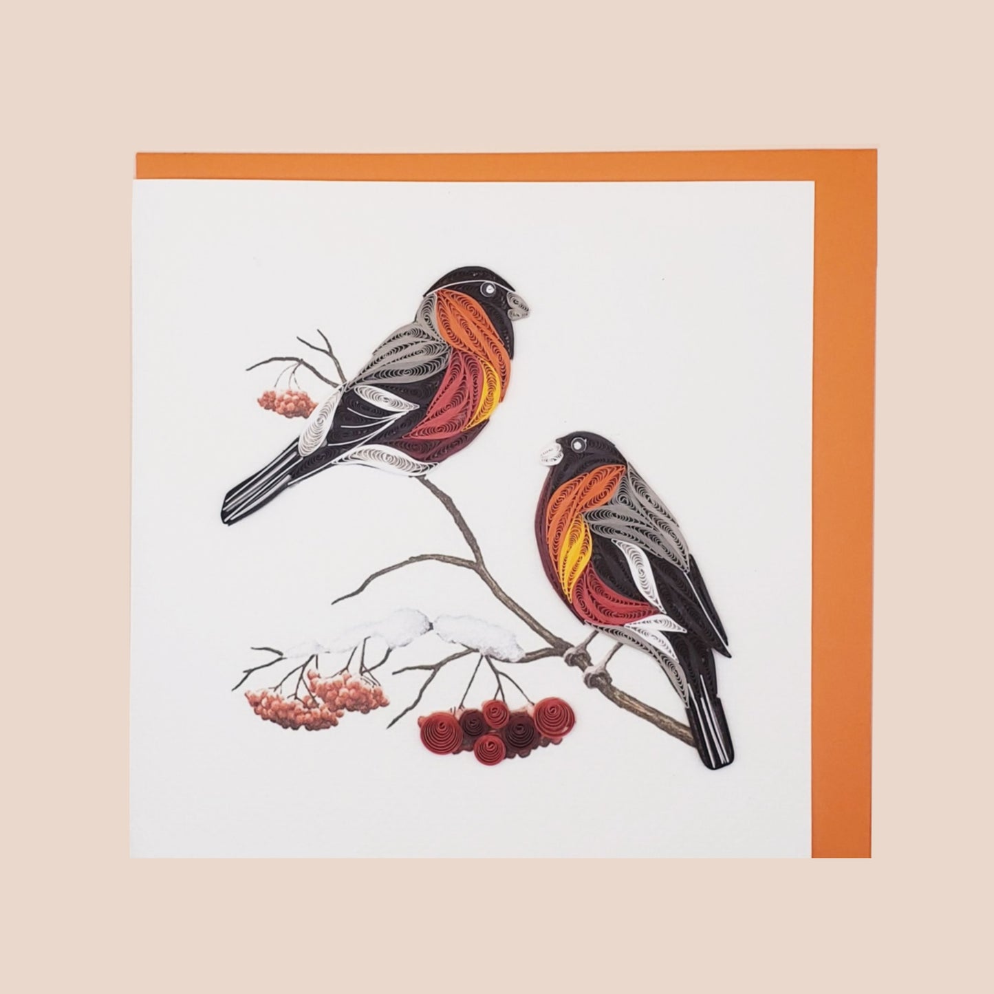 Pair of Bullfinches in Winter