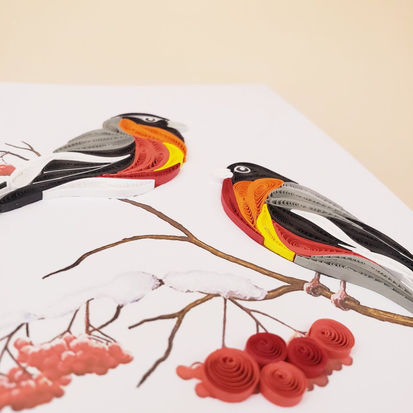 Pair of Bullfinches in Winter