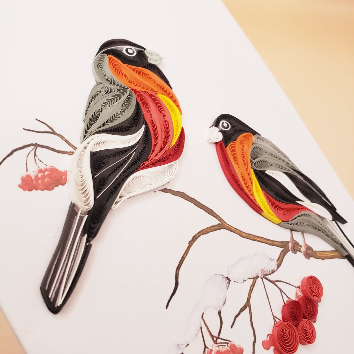 Pair of Bullfinches in Winter
