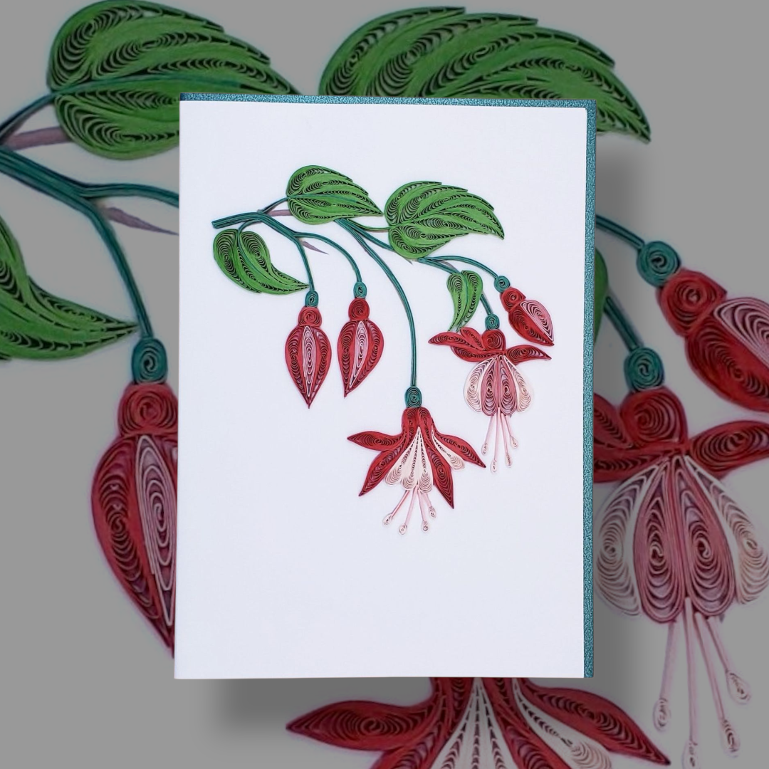 Fuchsia | Quilled Greeting Card - Handmade
