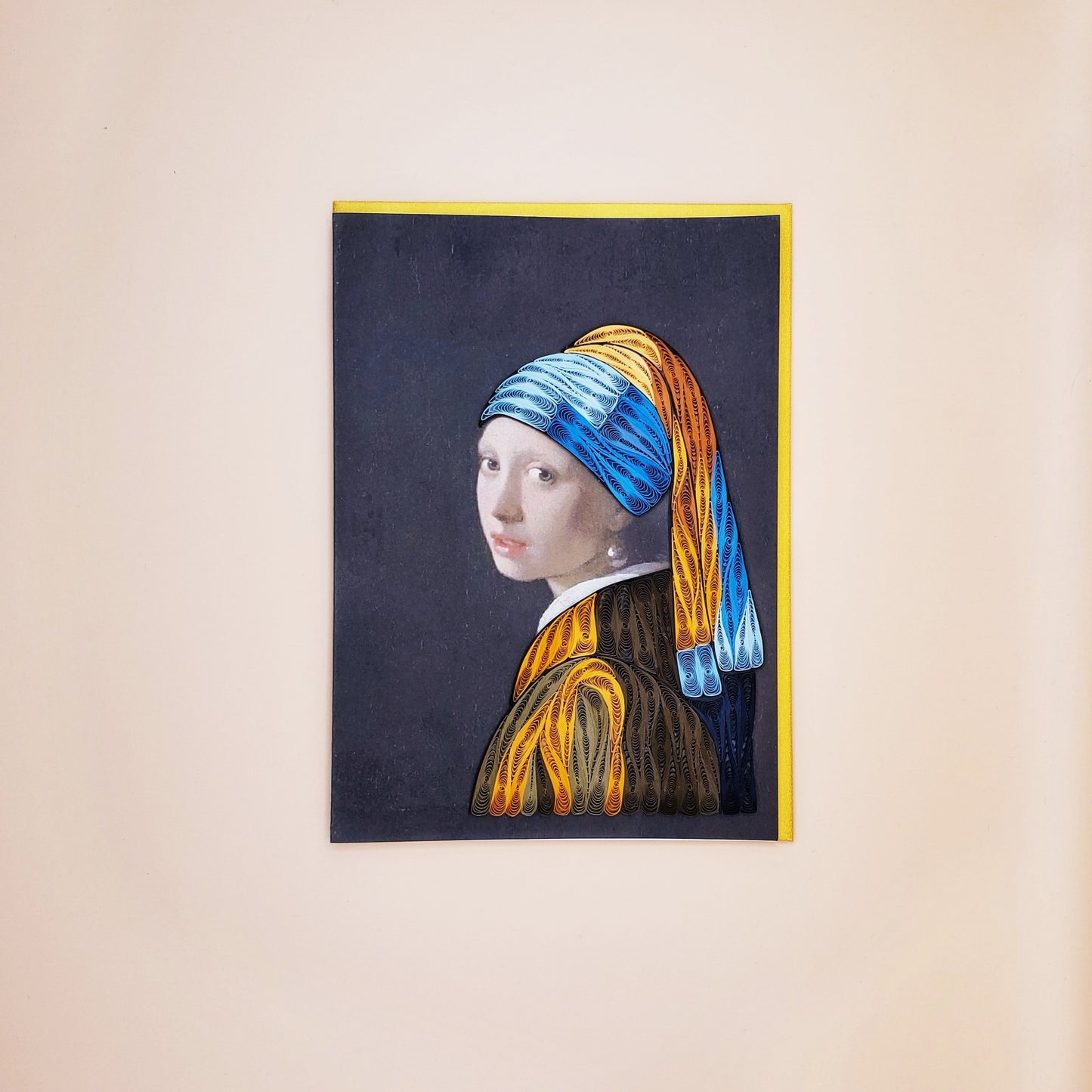 Girl with a Pearl Earring by Vermeer | Quilled Greeting Card