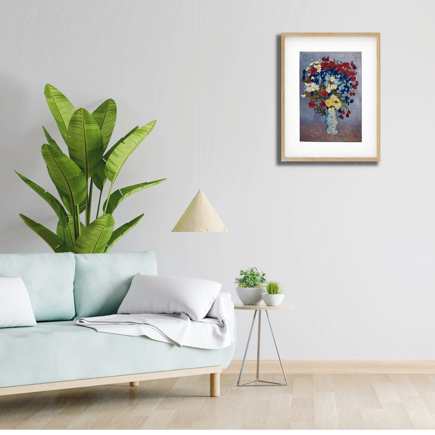 Vase with Cornflowers and Poppies | Quilling Art Piece frame | Handmade art