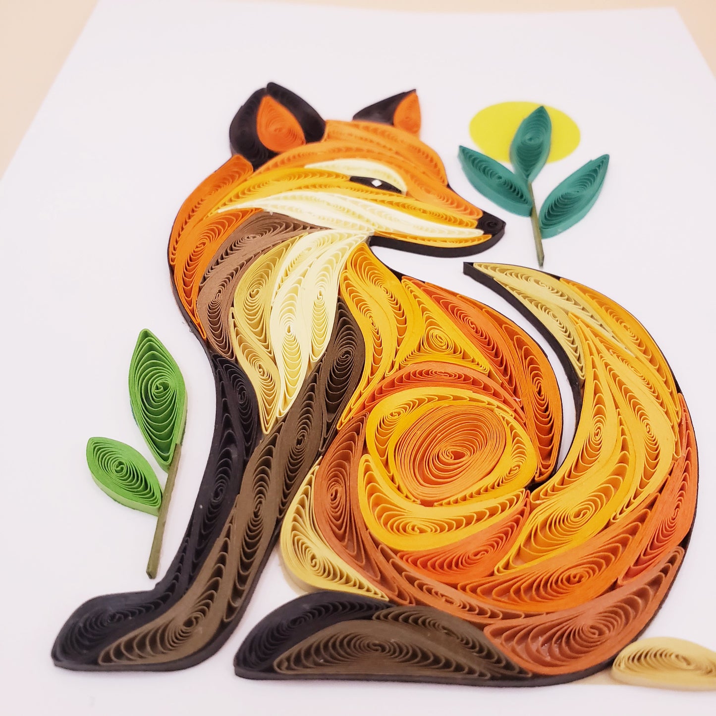 Quilled Animal Greeting Card – Fox Artwork for Any Occasion