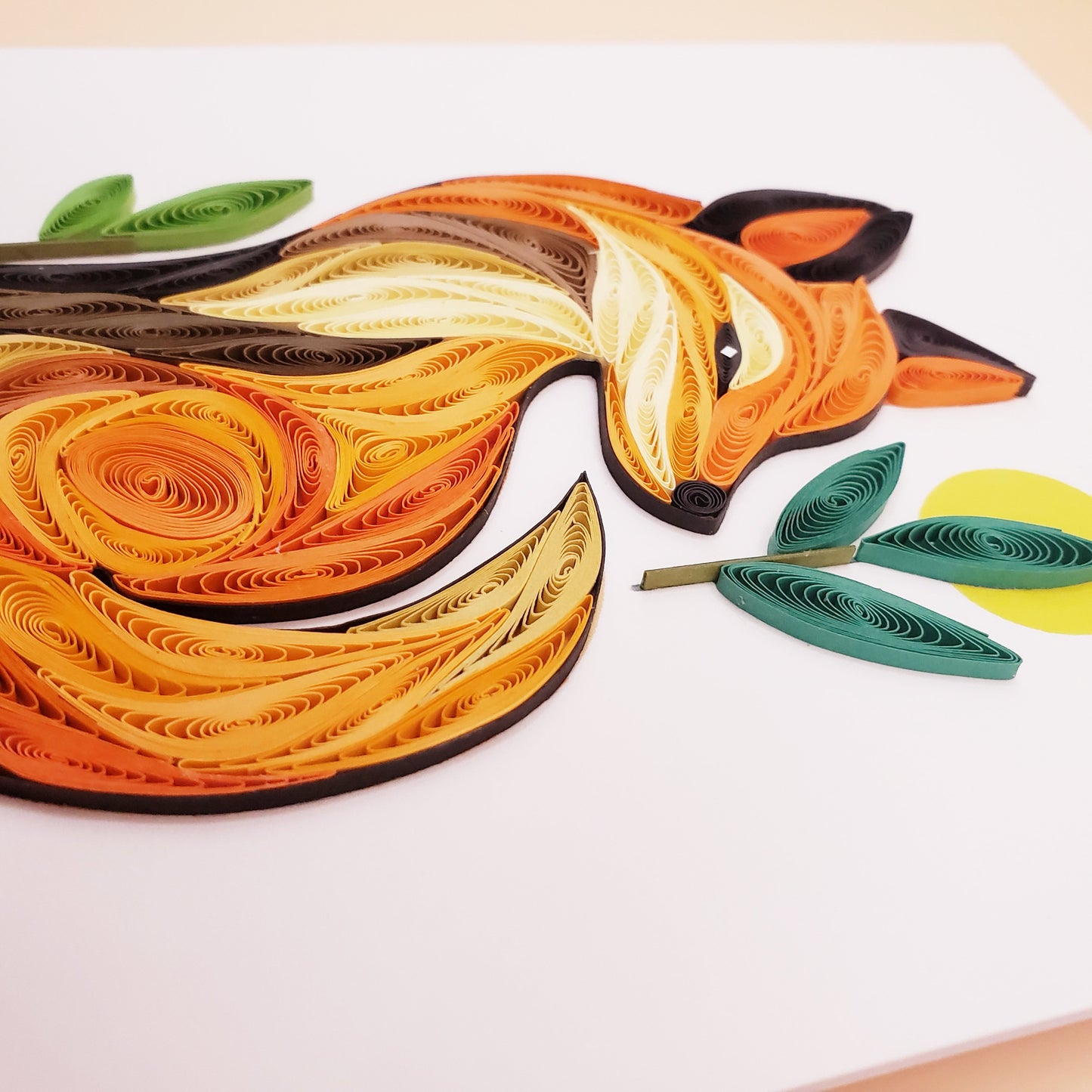 Quilled Animal Greeting Card – Fox Artwork for Any Occasion