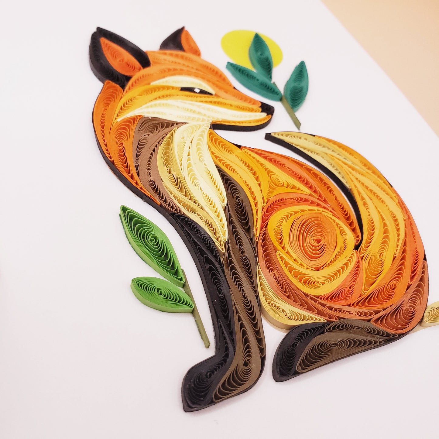 Quilled Animal Greeting Card – Fox Artwork for Any Occasion