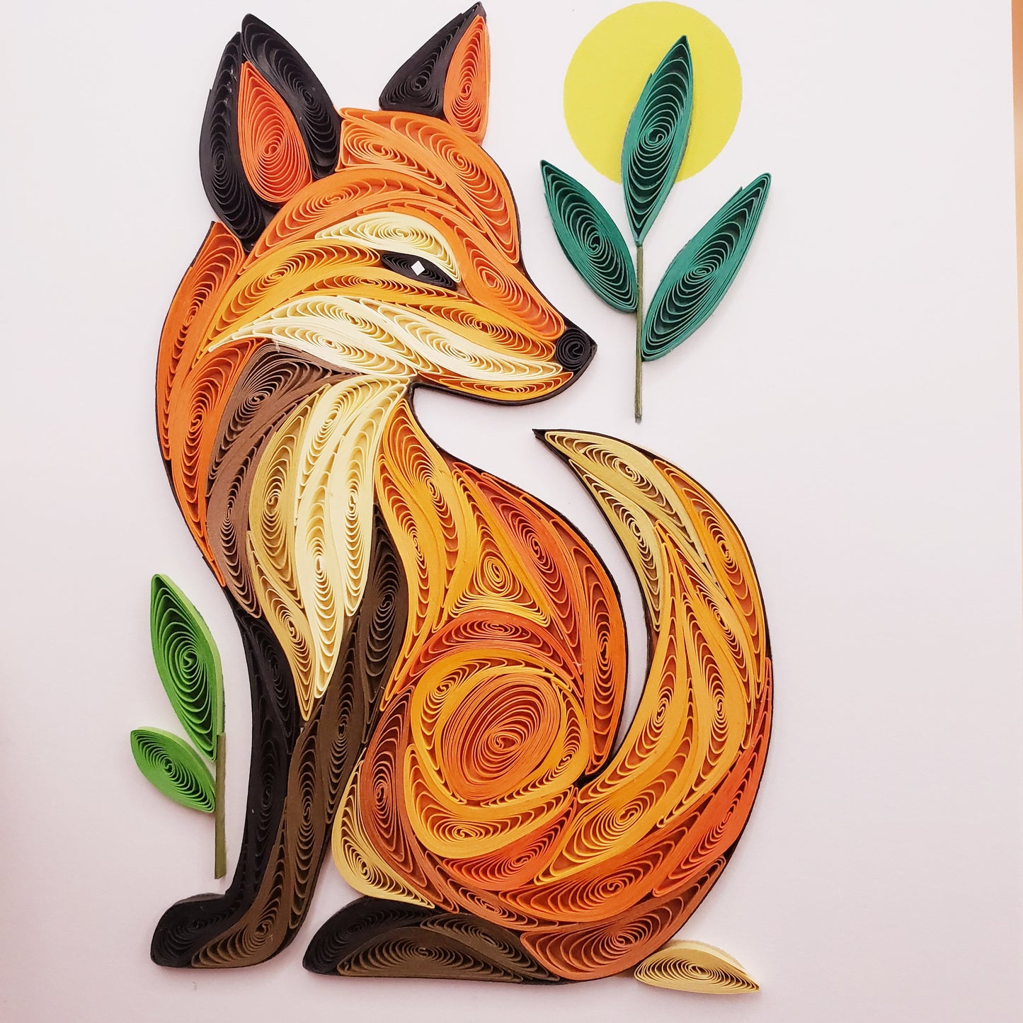 Quilled Animal Greeting Card – Fox Artwork for Any Occasion