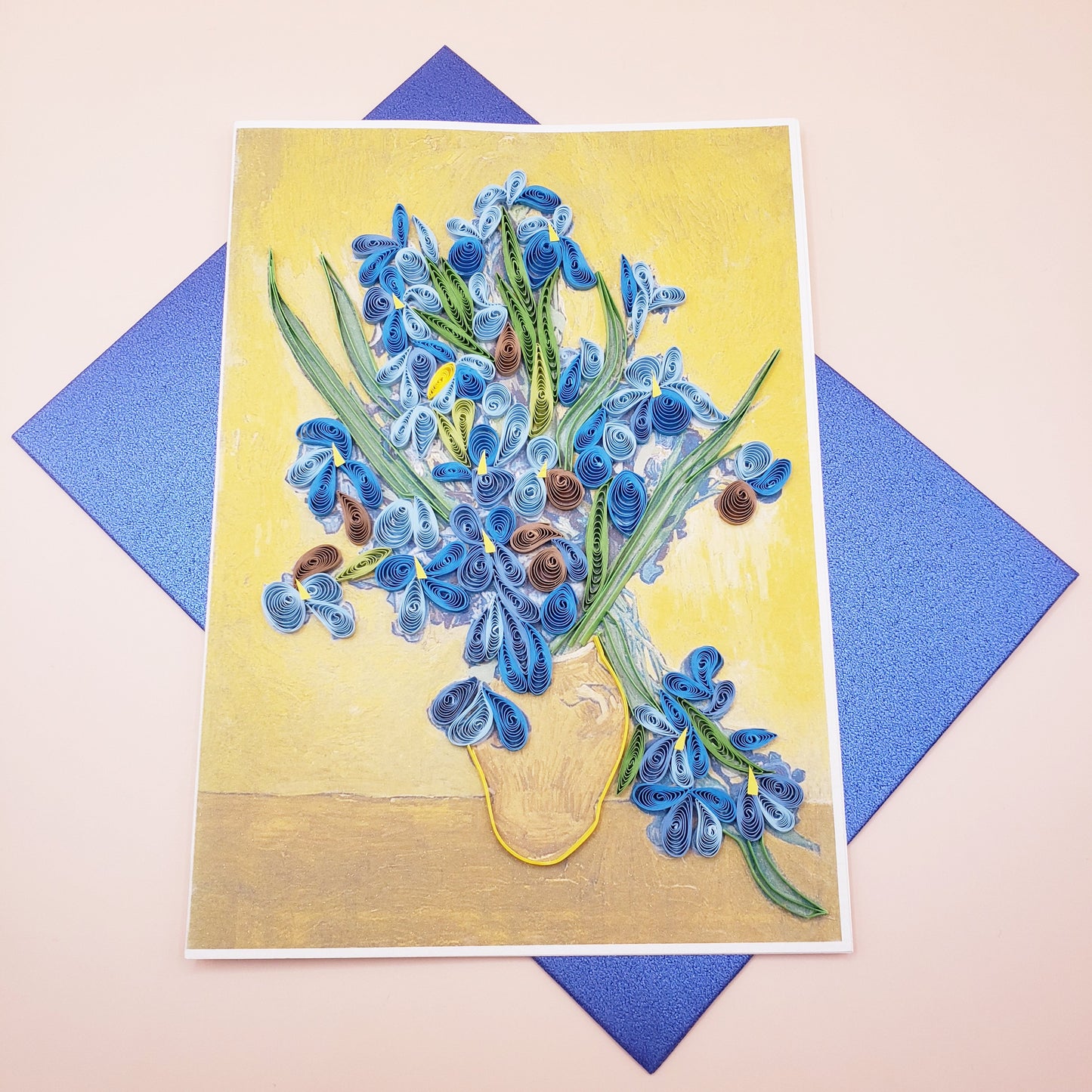 Vase of Irises | Vincent van Gogh | Quilled Greeting Card