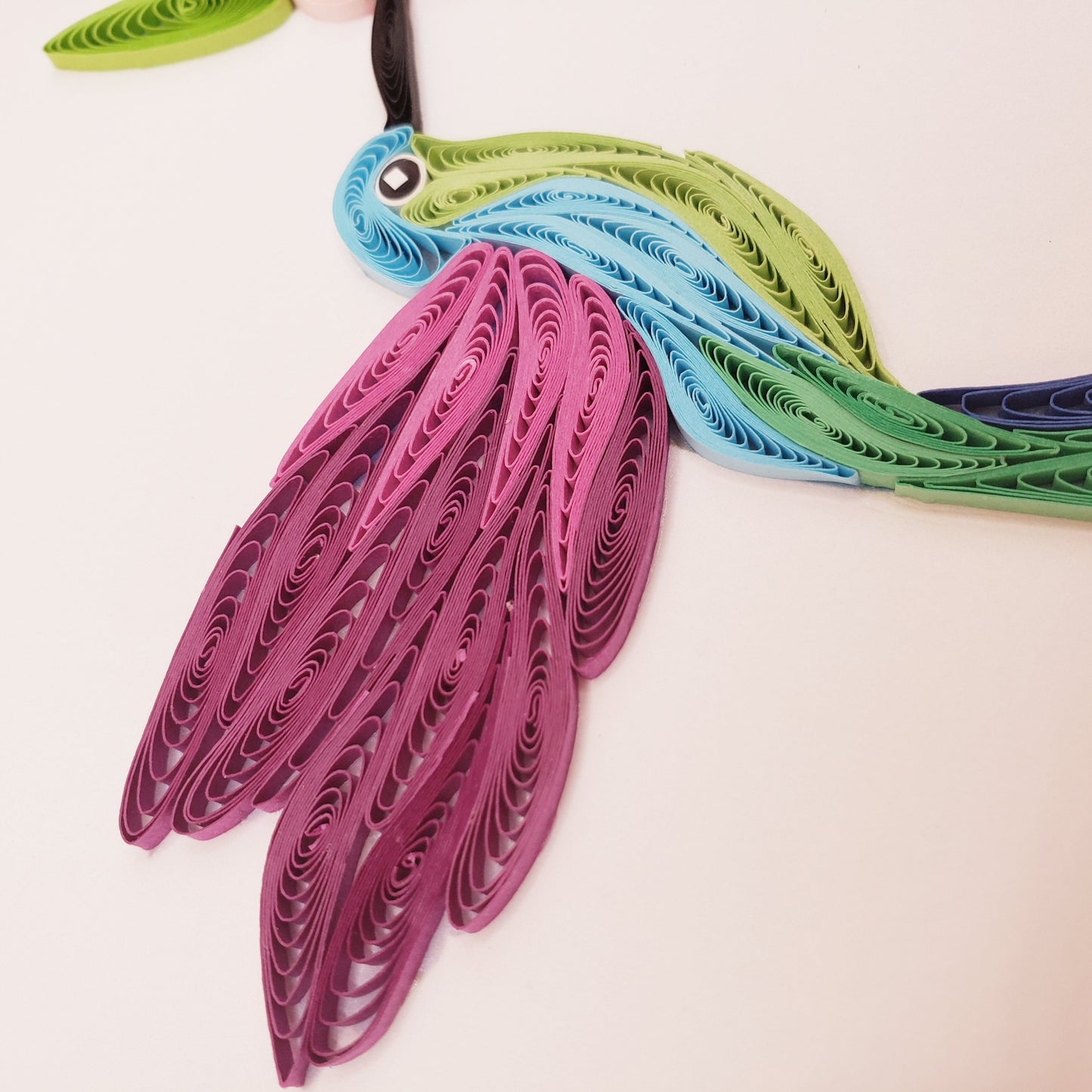 Long-tailed Sylph Hummingbird | Quilled Greeting Card