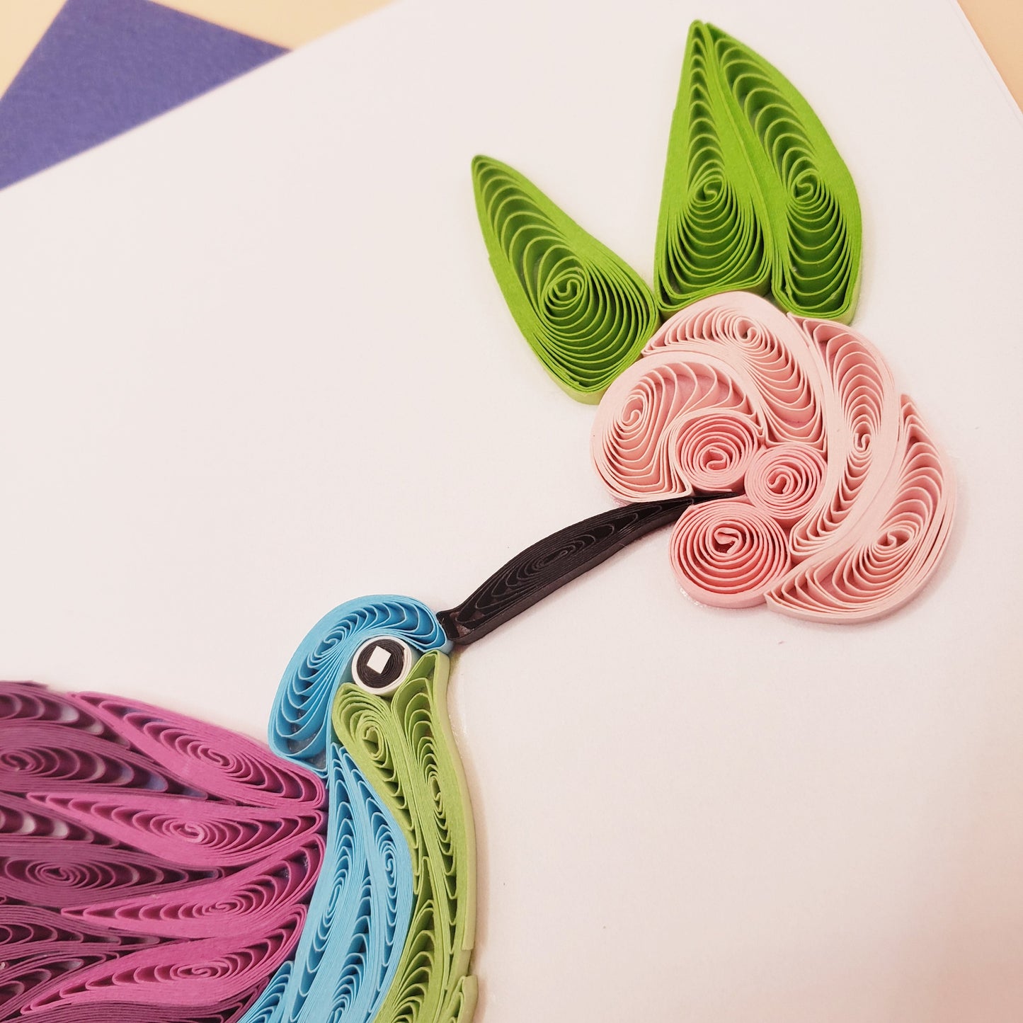 Long-tailed Sylph Hummingbird | Quilled Greeting Card