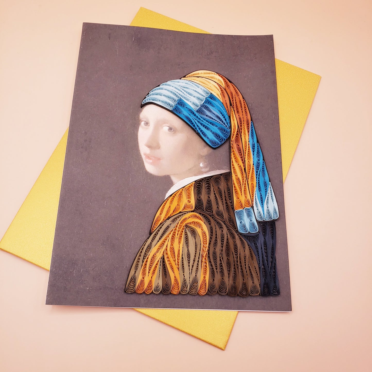 Girl with a Pearl Earring by Vermeer | Quilled Greeting Card