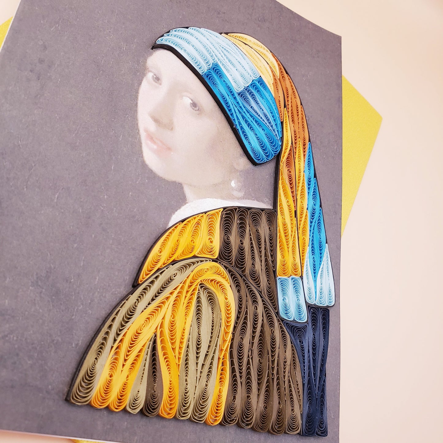 Girl with a Pearl Earring by Vermeer | Quilled Greeting Card
