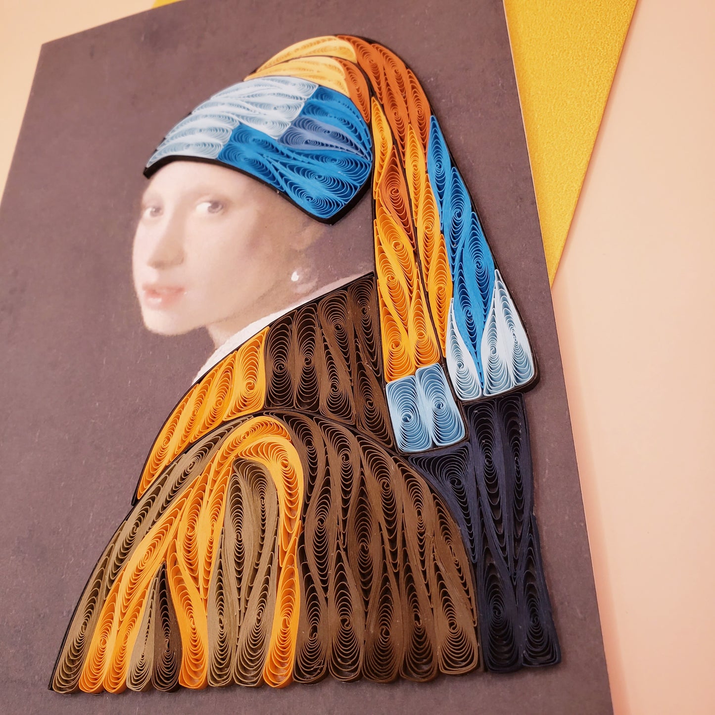 Girl with a Pearl Earring by Vermeer | Quilled Greeting Card