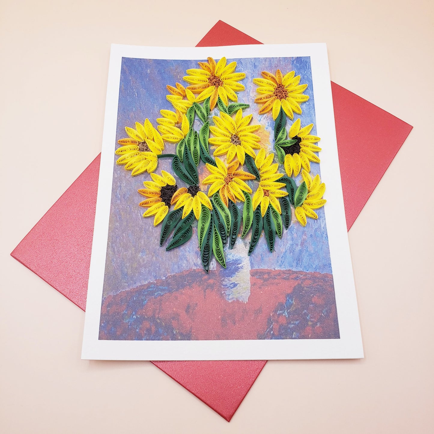 Bouquet of Sunflowers | Claude Monet | Quilled Greeting Card