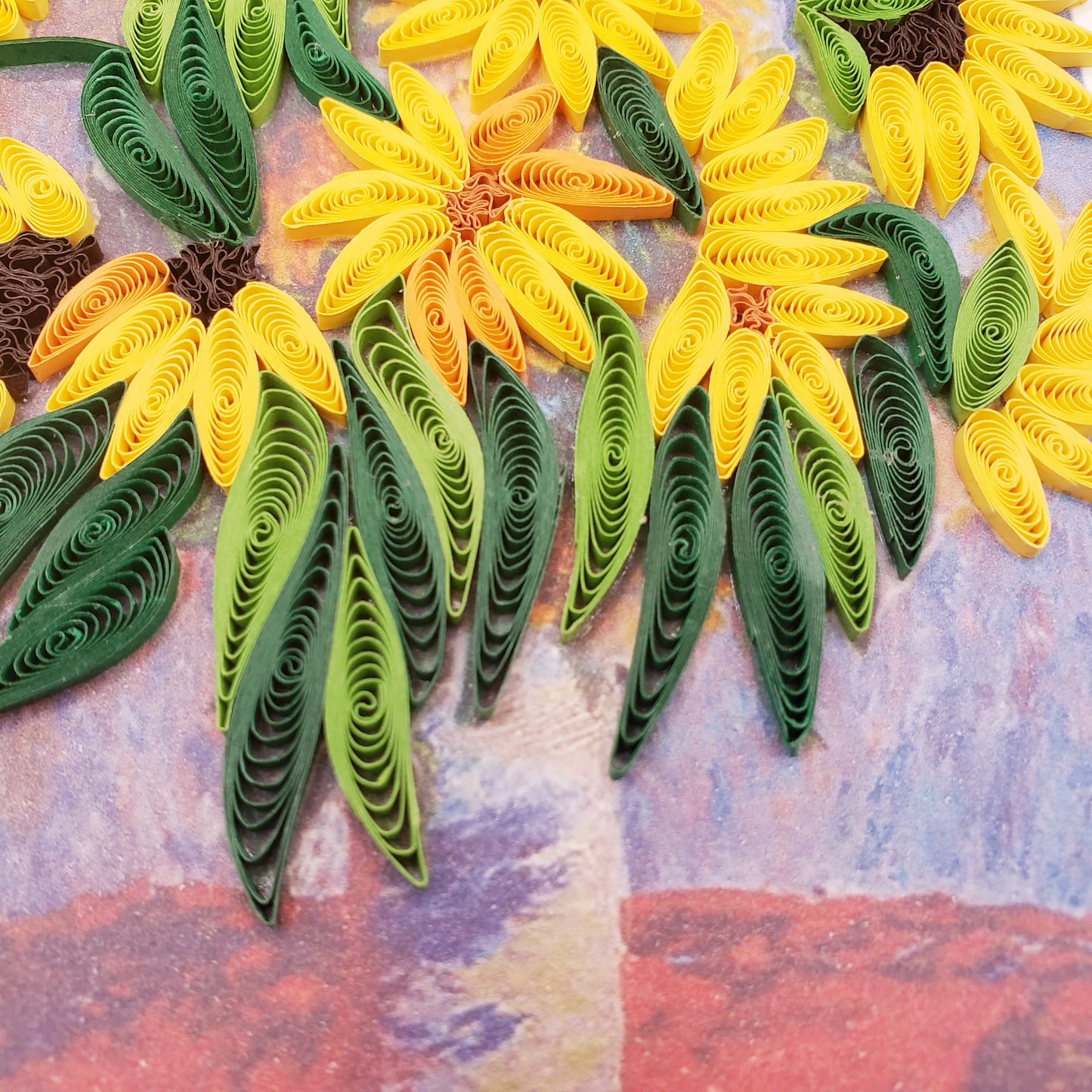 Bouquet of Sunflowers | Claude Monet | Quilled Greeting Card