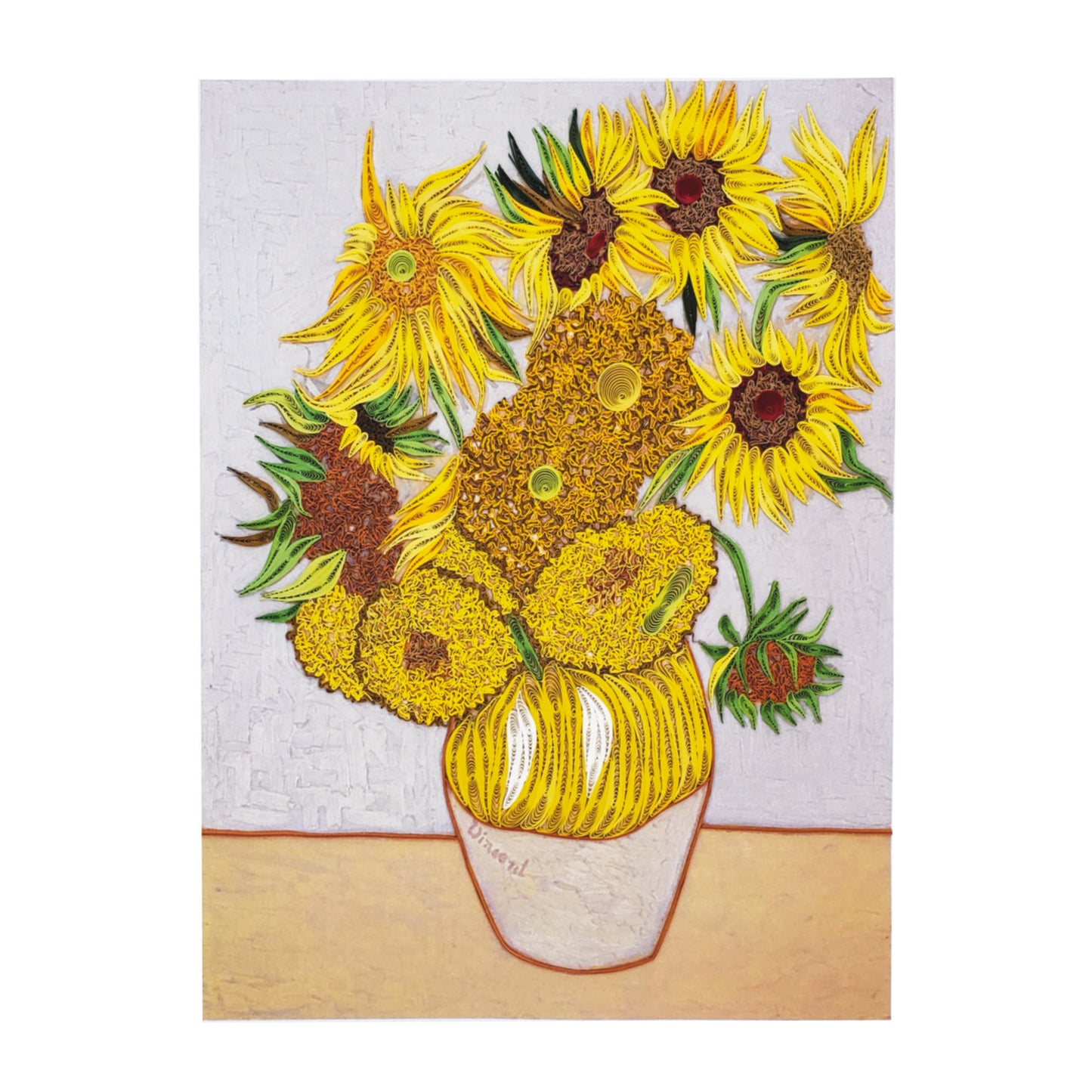 Vase of Sunflowers | Van Gogh | Quilling Art Piece frame | Handmade art