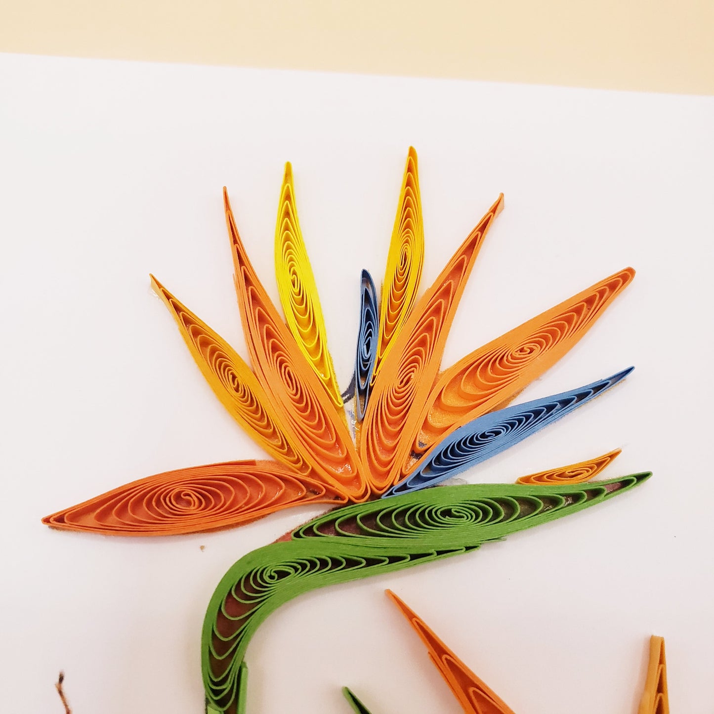 Bright & Elegant Bird of Paradise Vase – Handmade Quilling Card