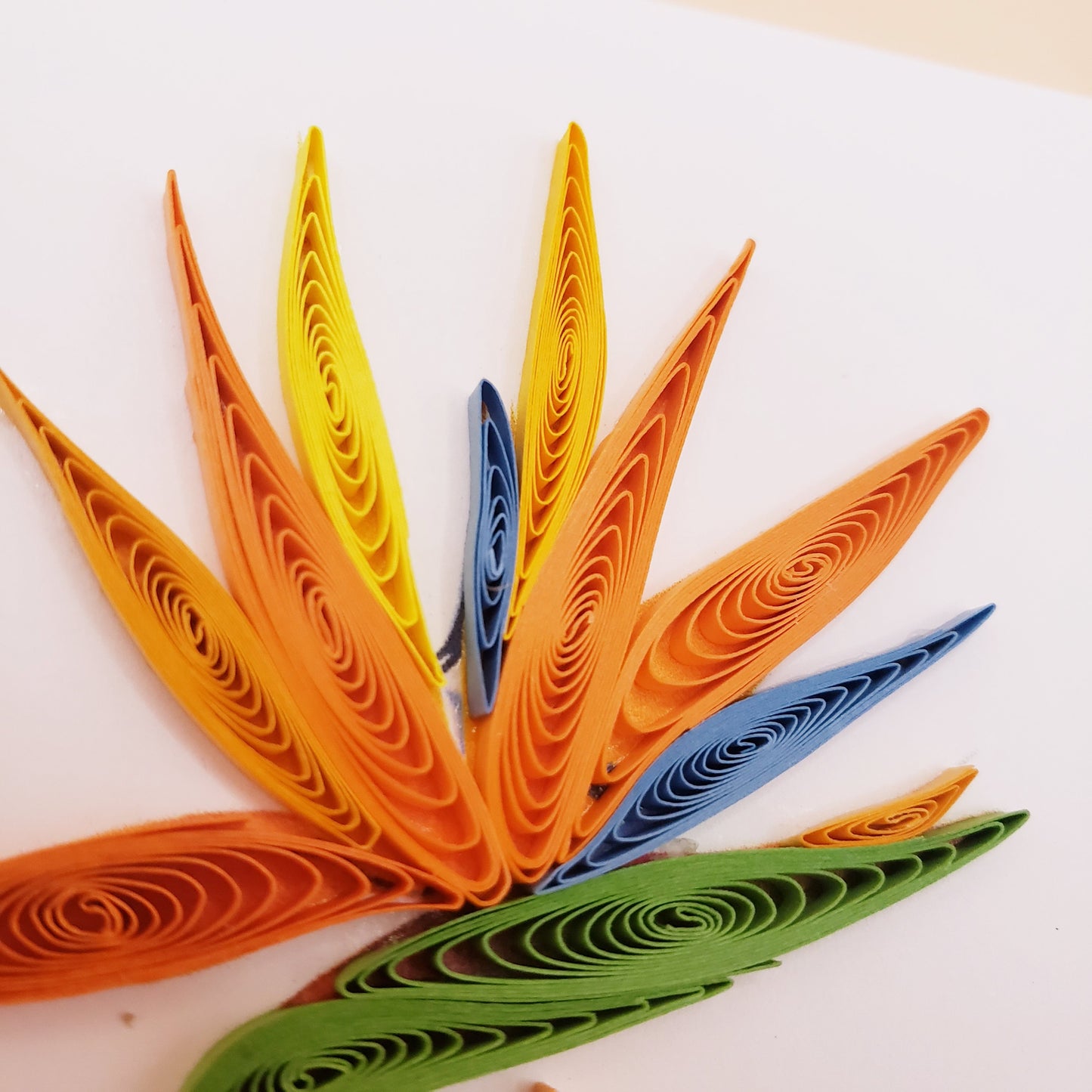 Bright & Elegant Bird of Paradise Vase – Handmade Quilling Card