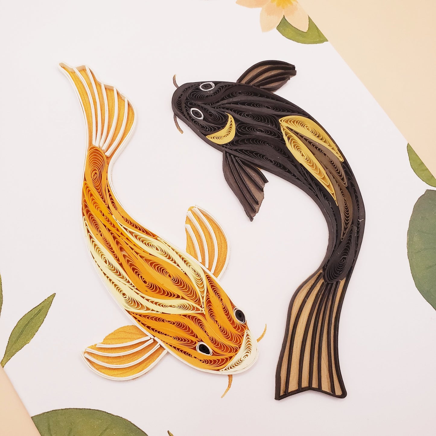 Japanese Koi Fish Quilling Greeting Card – Artistic Design