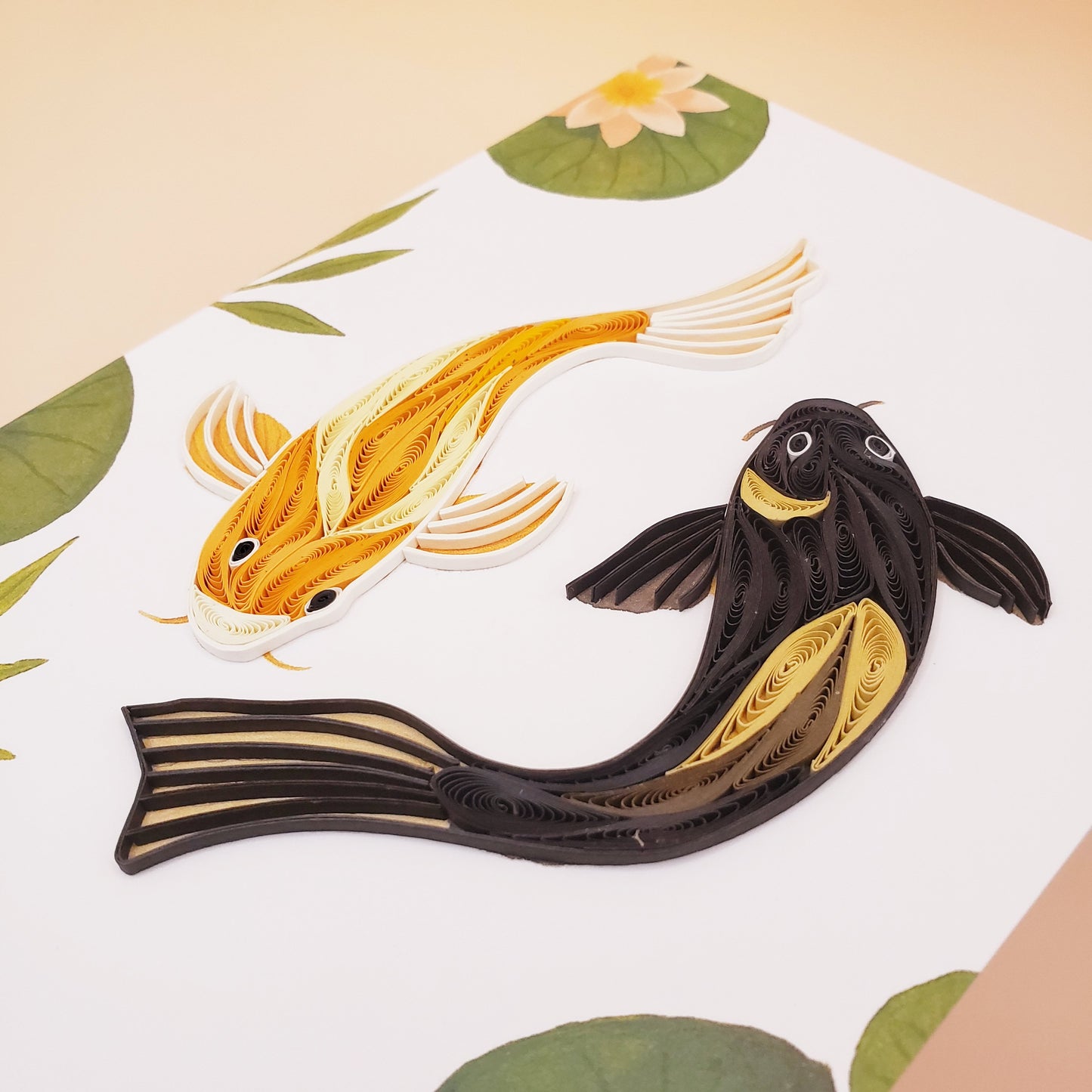 Japanese Koi Fish Quilling Greeting Card – Artistic Design