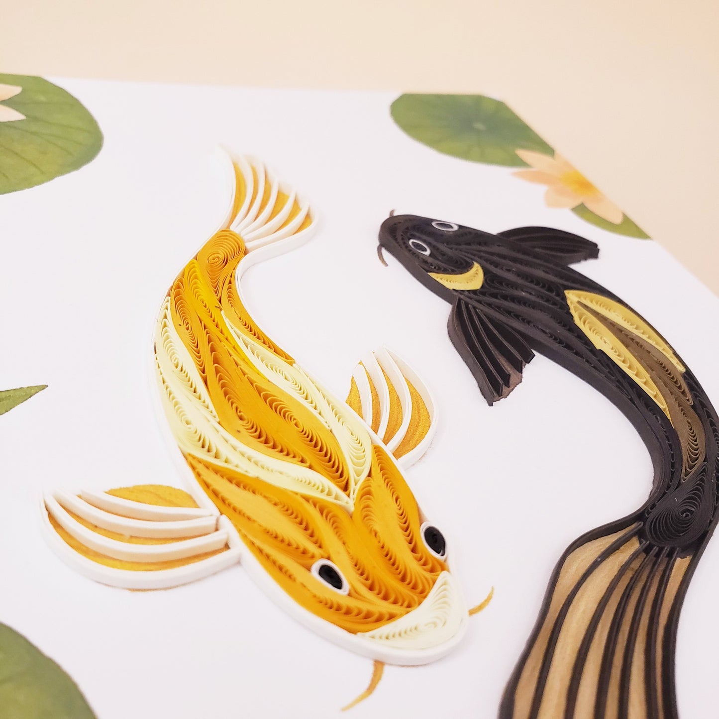 Japanese Koi Fish Quilling Greeting Card – Artistic Design