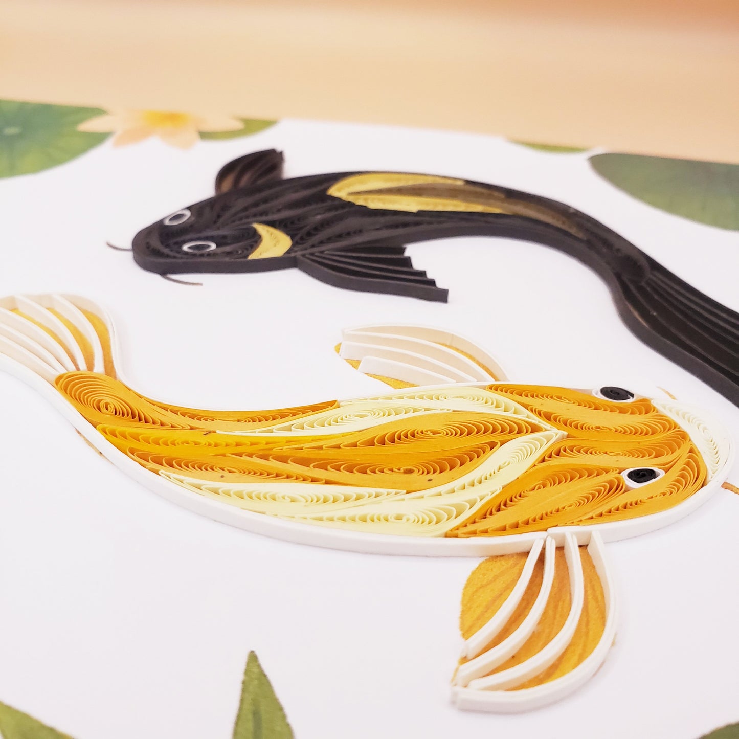 Japanese Koi Fish Quilling Greeting Card – Artistic Design