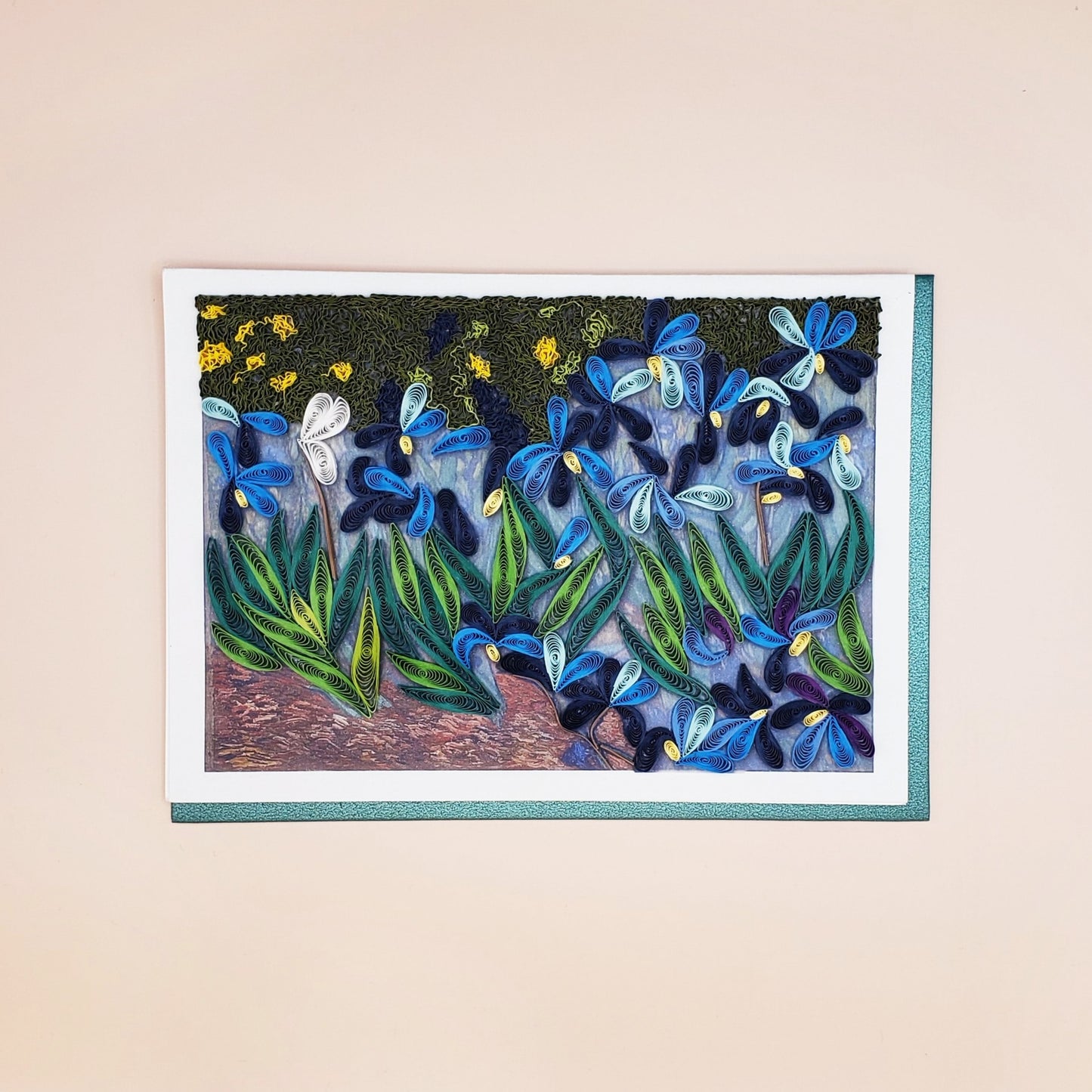 Iris Garden by Van Gogh | Quilled Greeting Card - Handmade