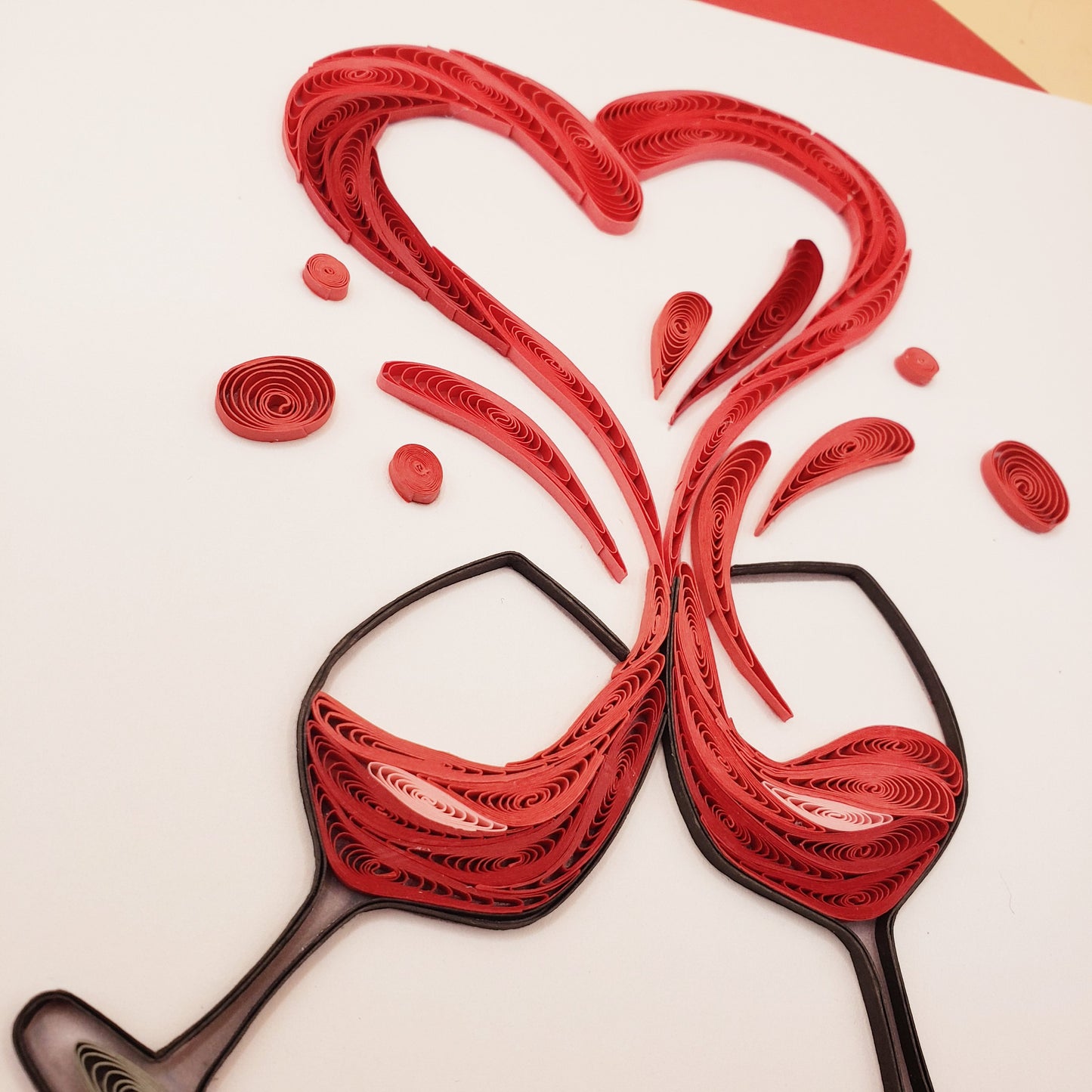 Toasting Champagne Flutes | Quilled Greeting Card - Handmade