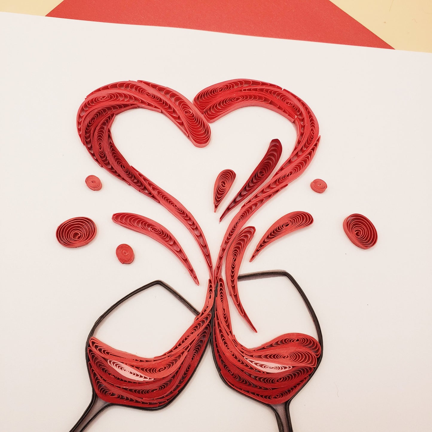 Toasting Champagne Flutes | Quilled Greeting Card - Handmade