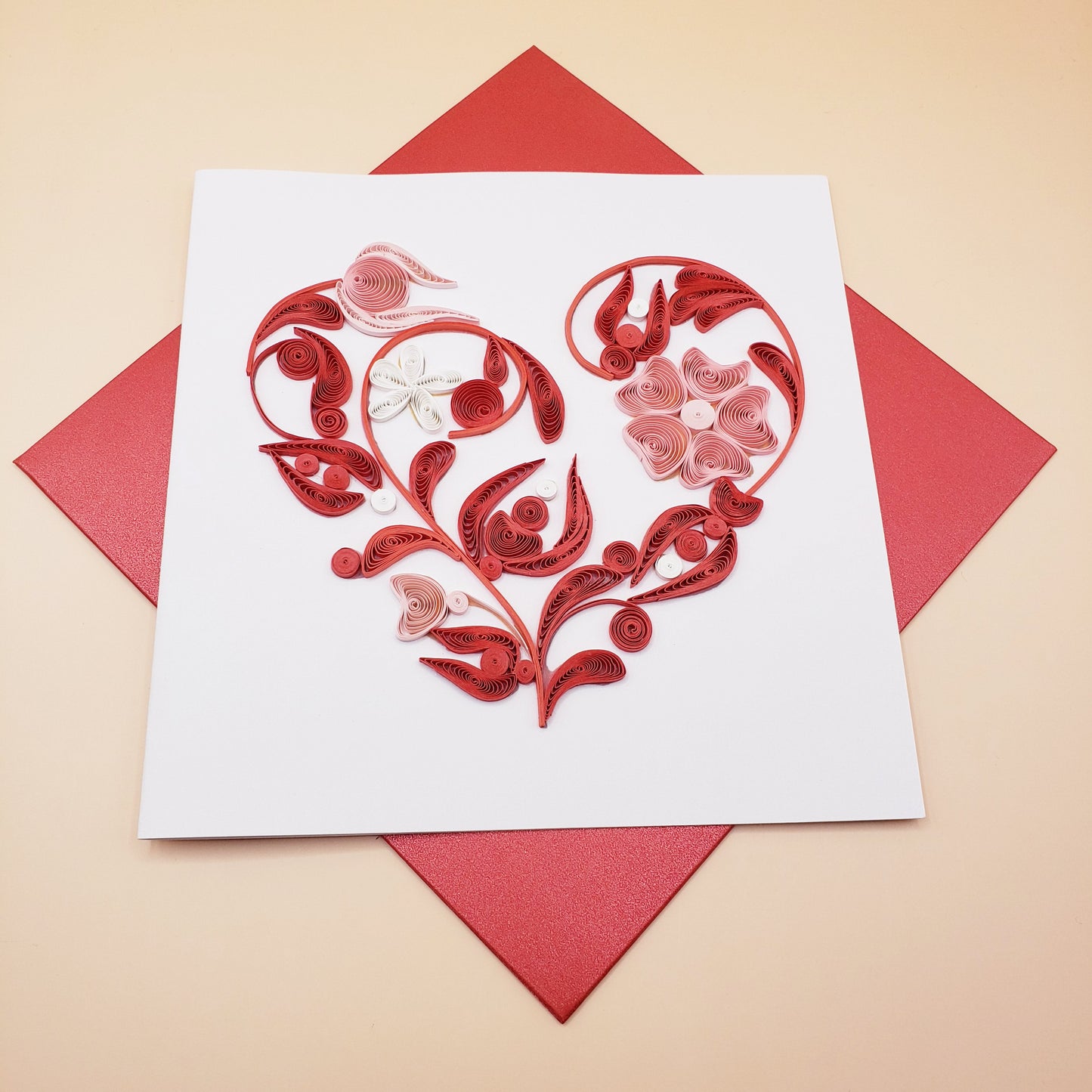 Red Heart | Quilled Greeting Card - Handmade