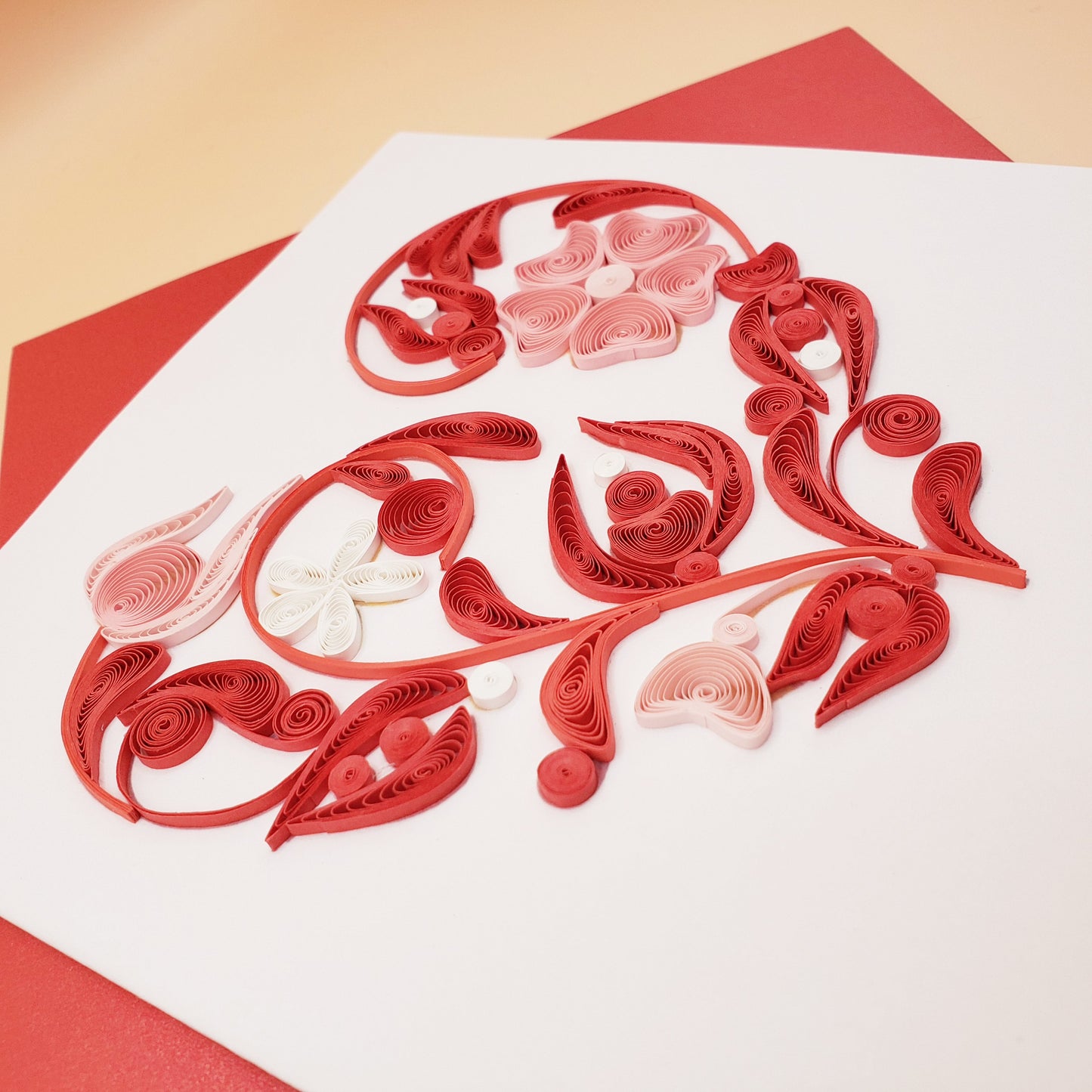 Red Heart | Quilled Greeting Card - Handmade