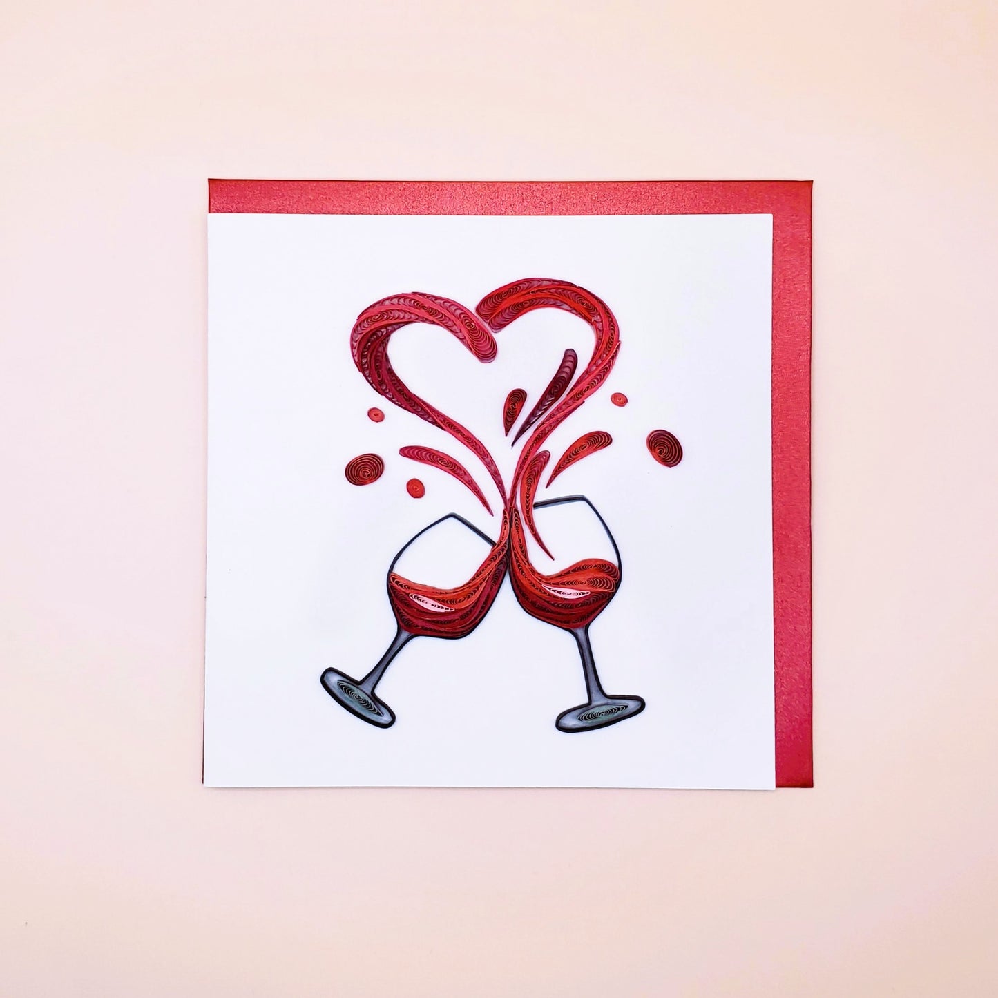 Toasting Champagne Flutes | Quilled Greeting Card - Handmade