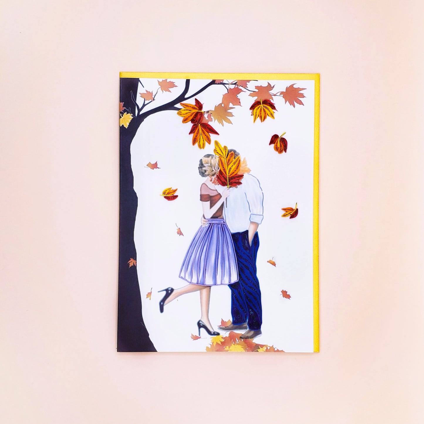 Autumn Couple | Quilled Greeting Card - Handmade