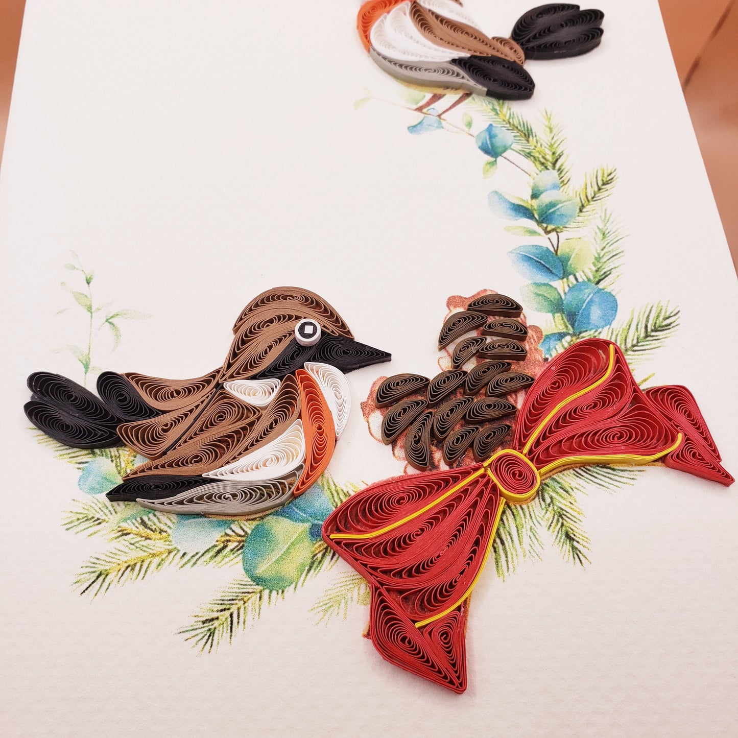 A Pair of Chickadee in Christmas Theme