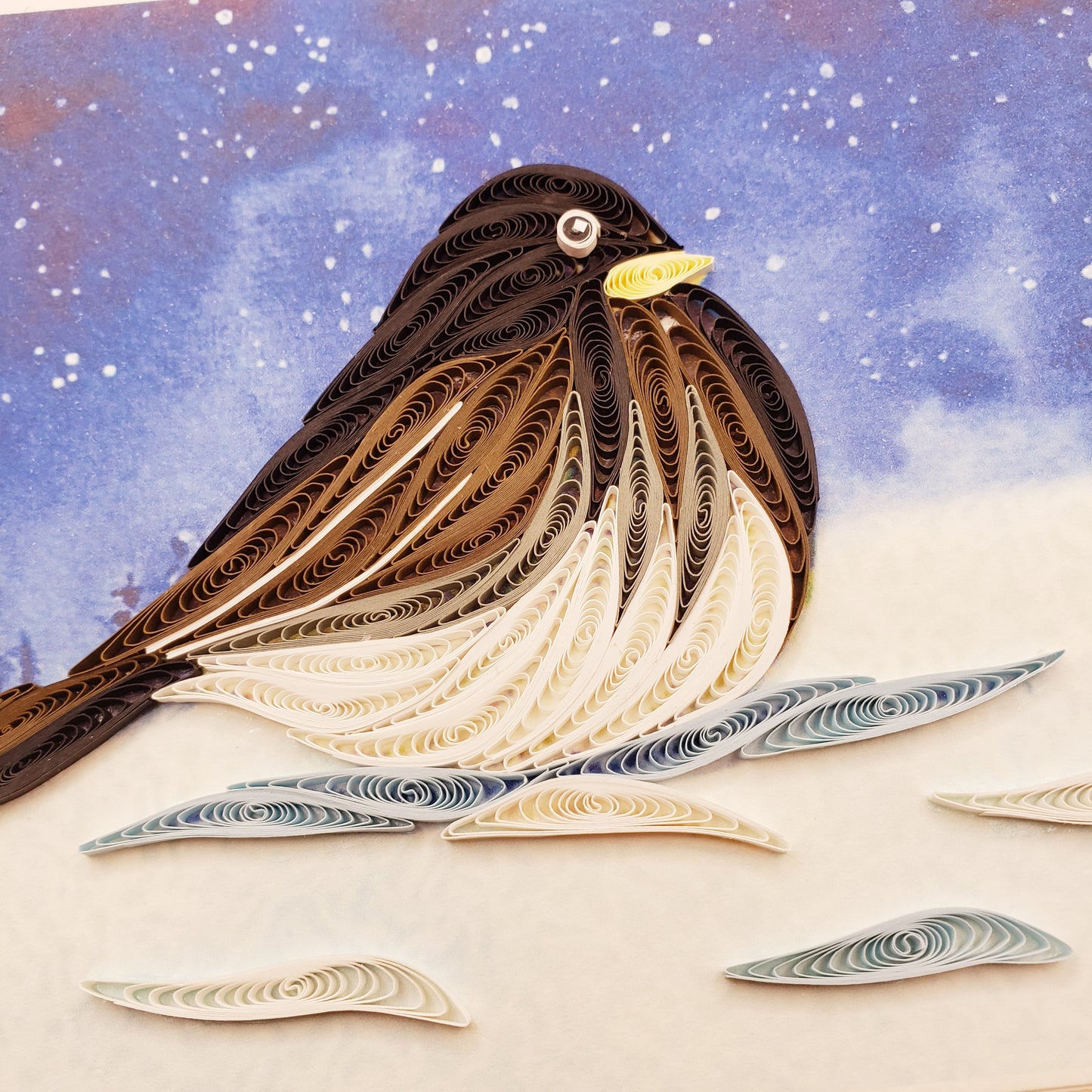 Dark-eyed Junco in Snowy Night